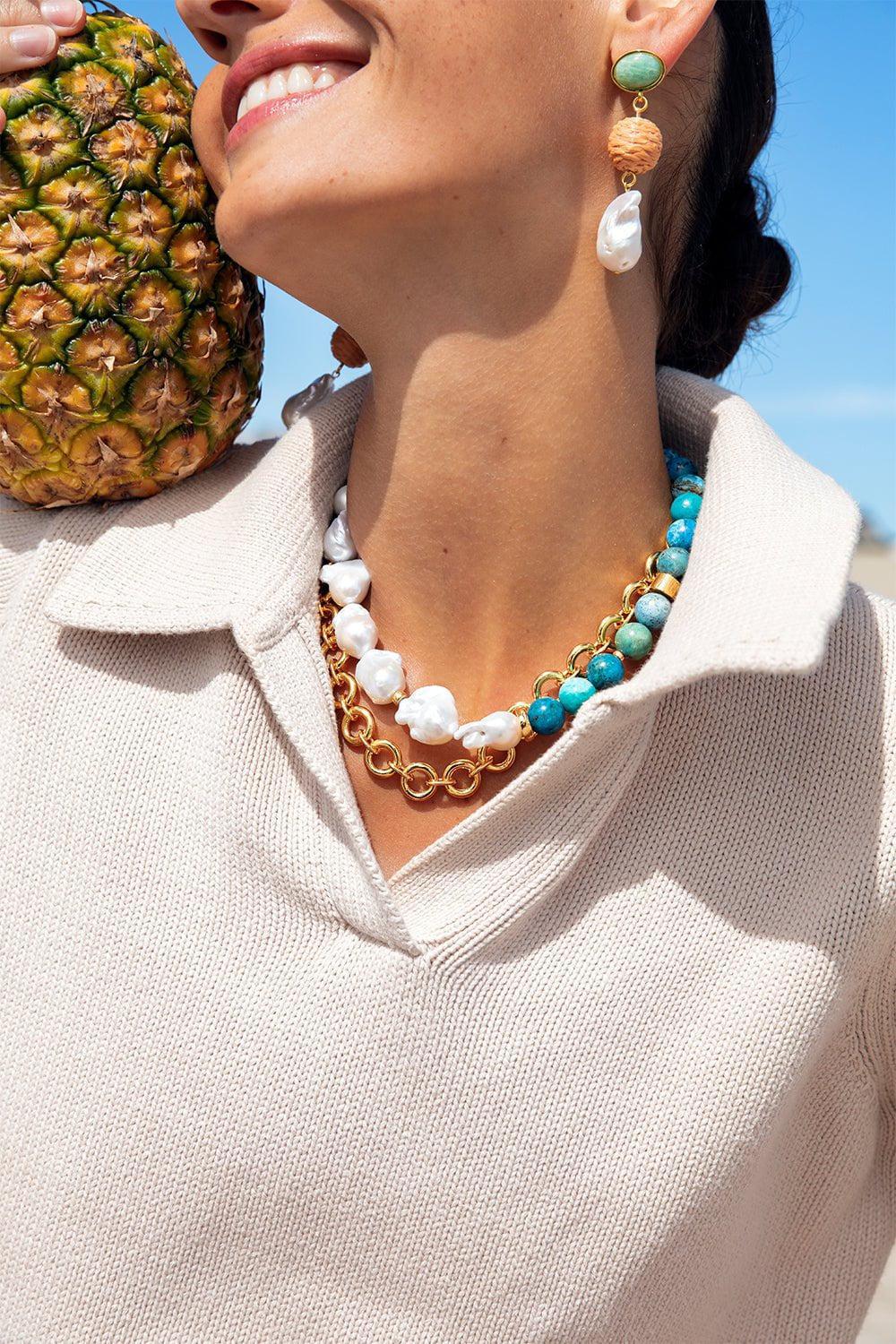 LIZZIE FORTUNATO-Mandarina Drop Earrings-MULTI