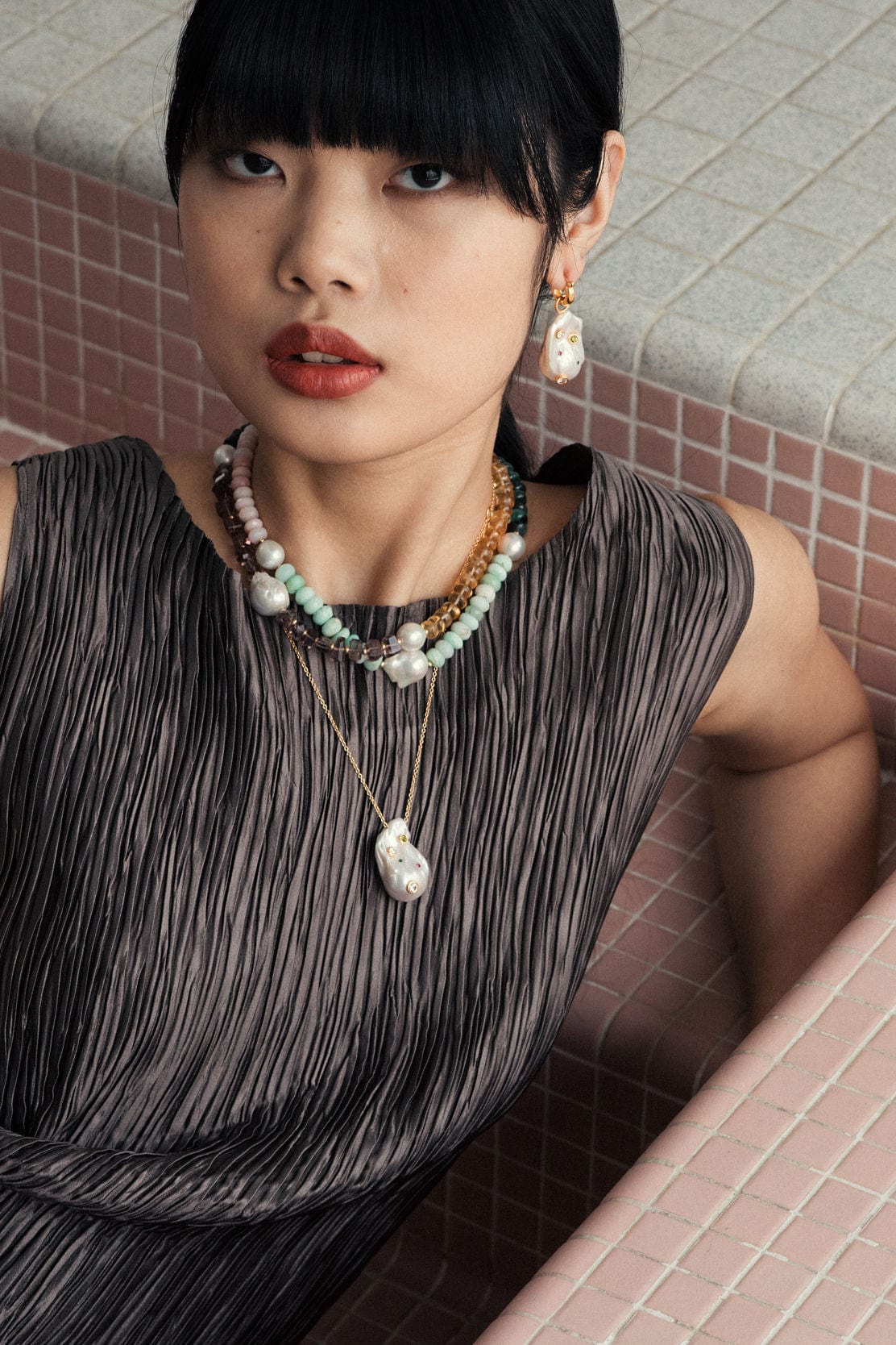 LIZZIE FORTUNATO-Rainbow Pearl Earrings-MULTI