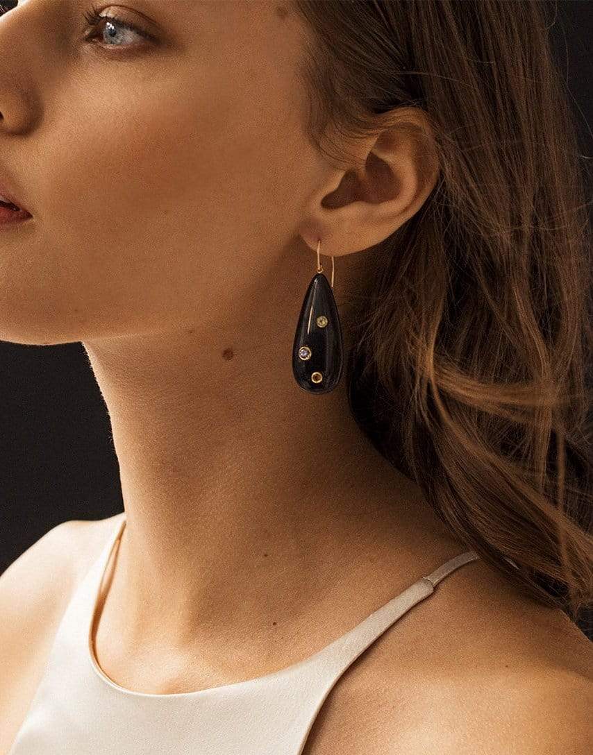 LIZZIE FORTUNATO-Ceremony Earrings in Onyx-ONYX