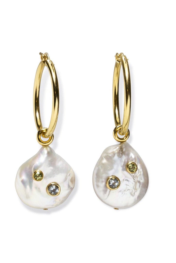 LIZZIE FORTUNATO-Azure Pearl Hoops-PEARL