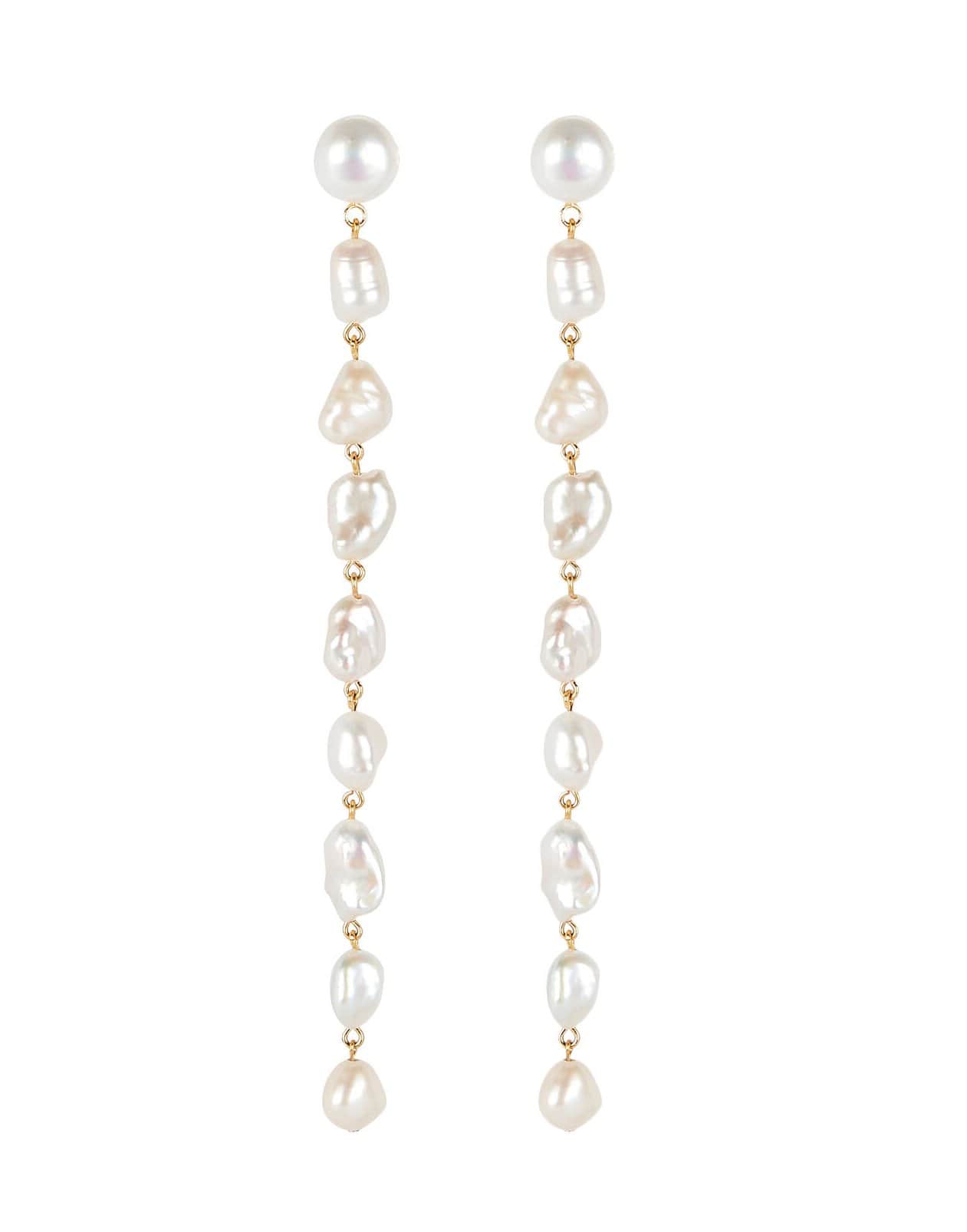 LIZZIE FORTUNATO-Long Cairo Earrings-PEARL
