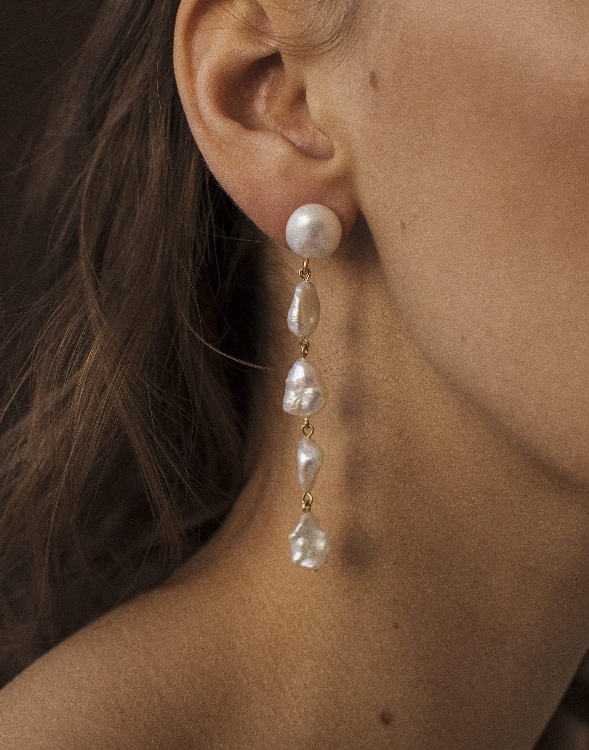 LIZZIE FORTUNATO-Short Cairo Earrings-PEARL