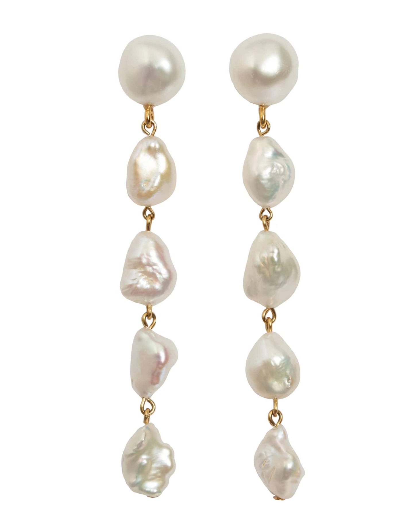 LIZZIE FORTUNATO-Short Cairo Earrings-PEARL