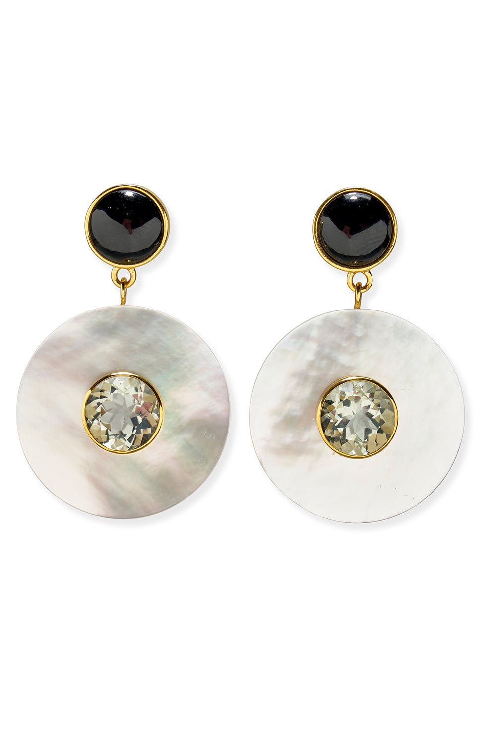LIZZIE FORTUNATO-Taj Disc Earrings-PEARL