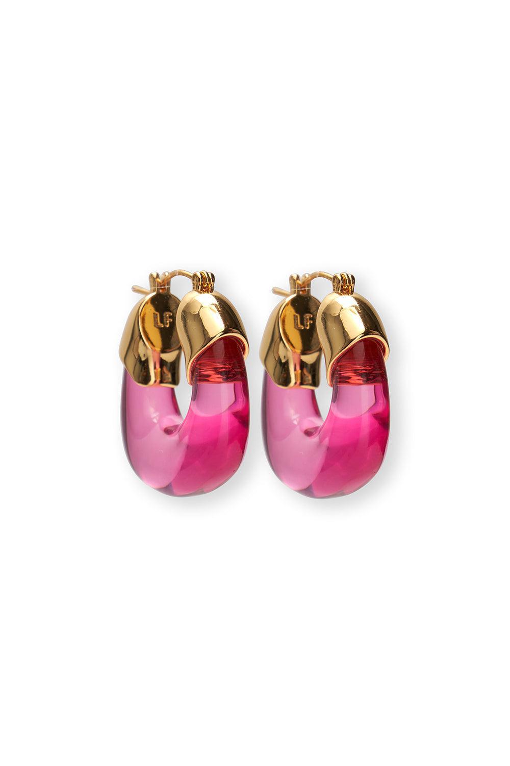 Flamingo Organic Hoop Earrings-PINK-JEWELRYBOUTIQUEEARRING-LIZZIE FORTUNATO