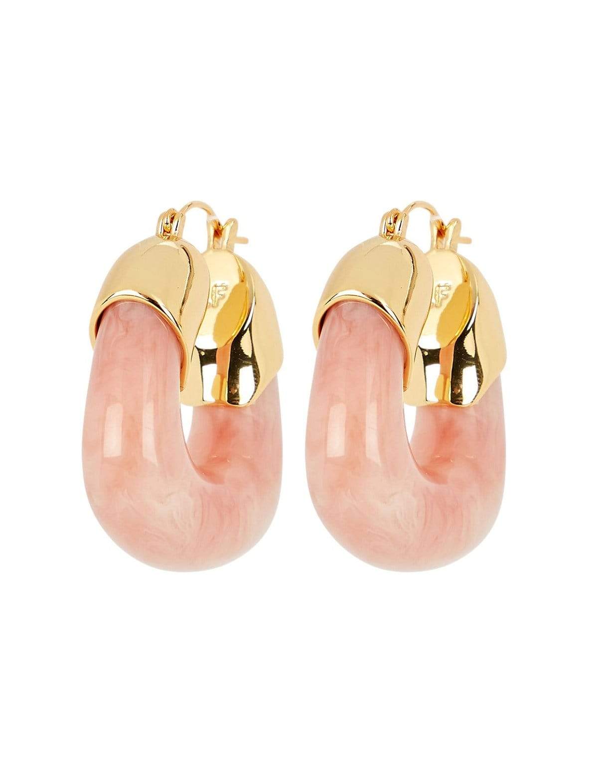 LIZZIE FORTUNATO-Organic Hoops - Pink Marble-PINK