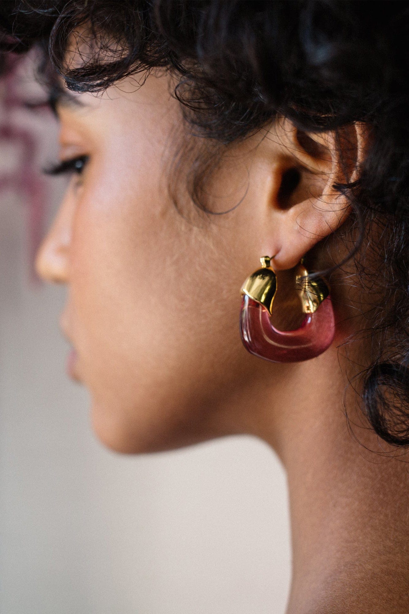 LIZZIE FORTUNATO-The Organic Hoops in Flamingo-PINK