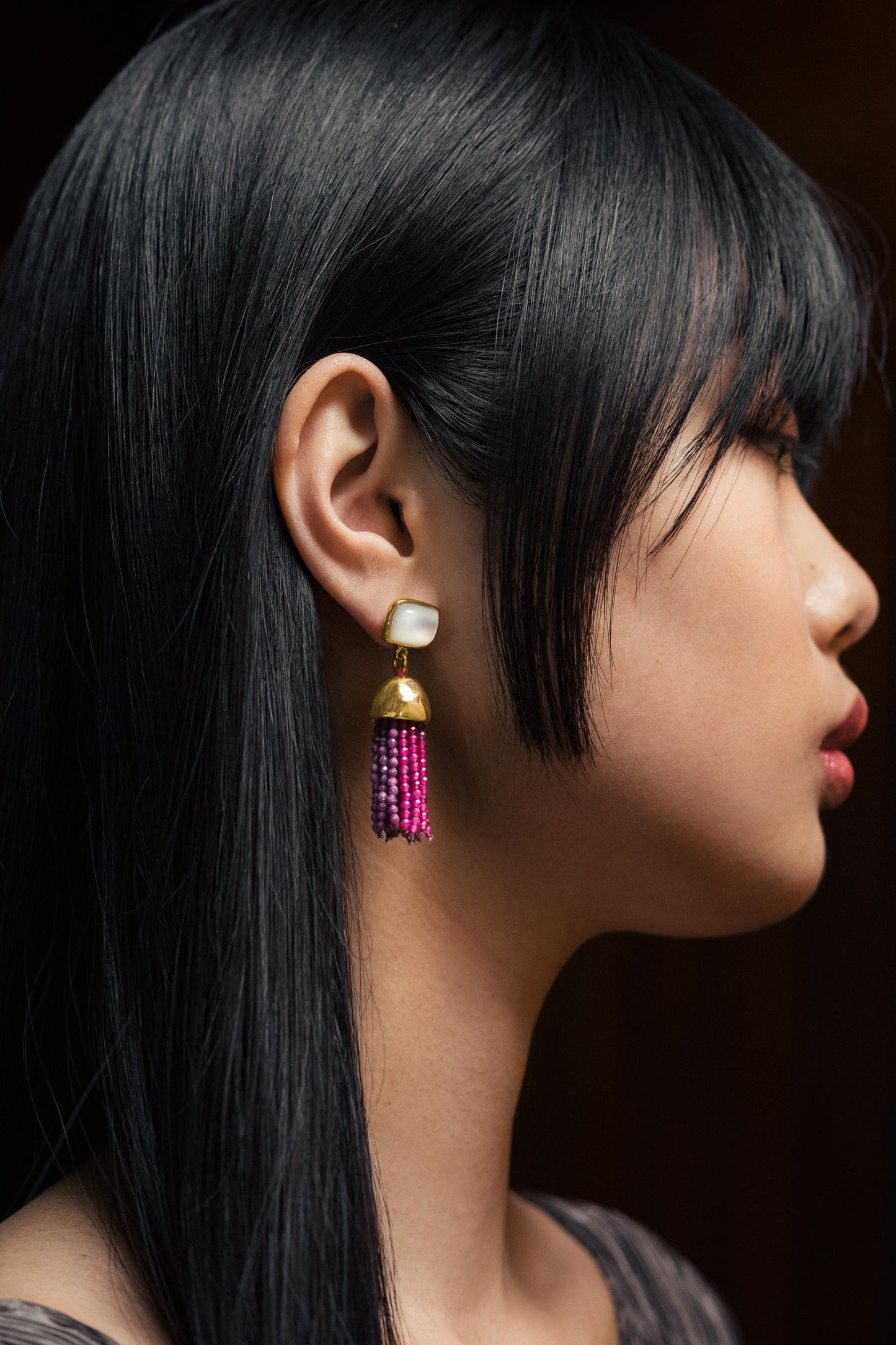 LIZZIE FORTUNATO-Masquerade Earrings-RUBY