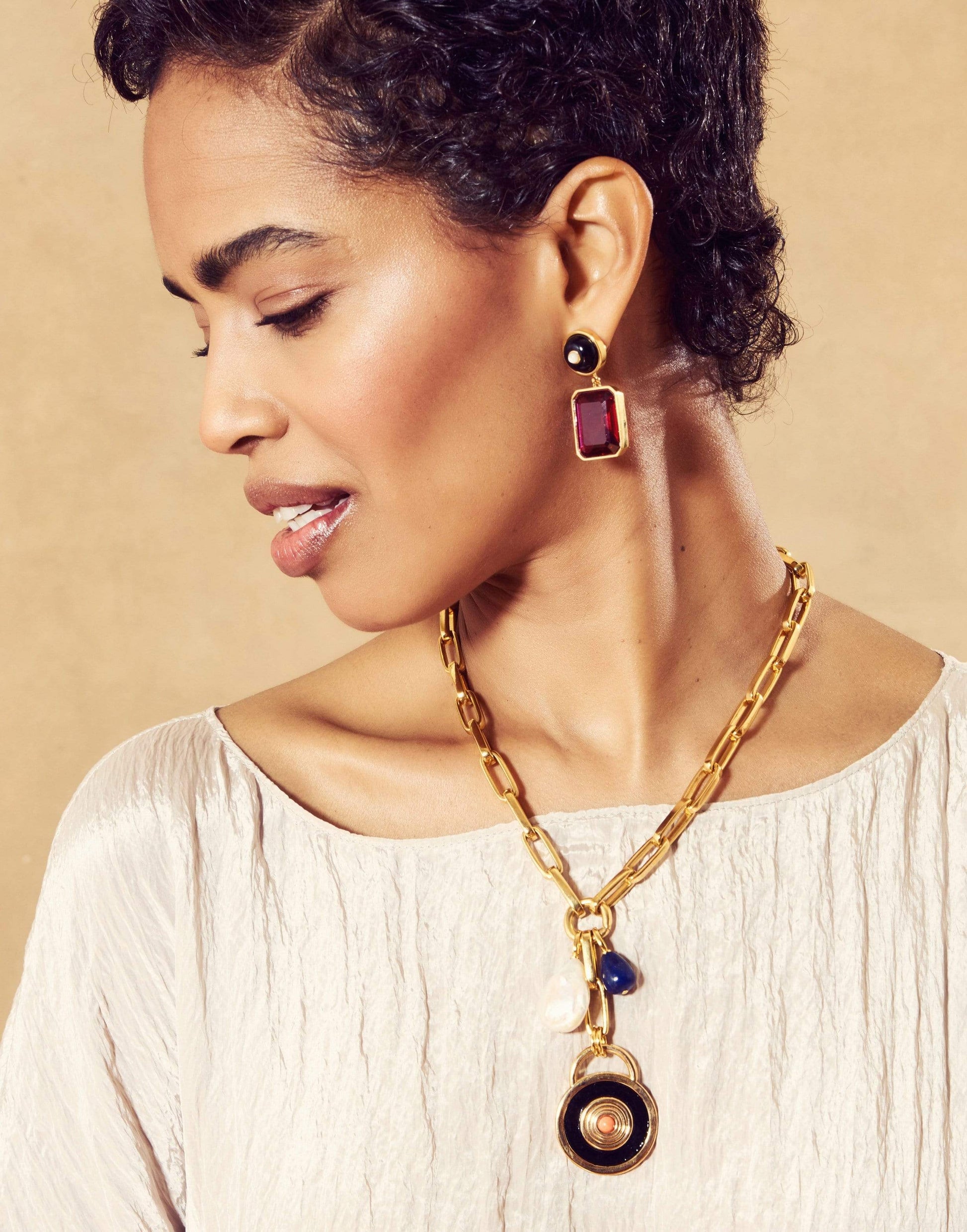 LIZZIE FORTUNATO-Tile Earrings-RUBY
