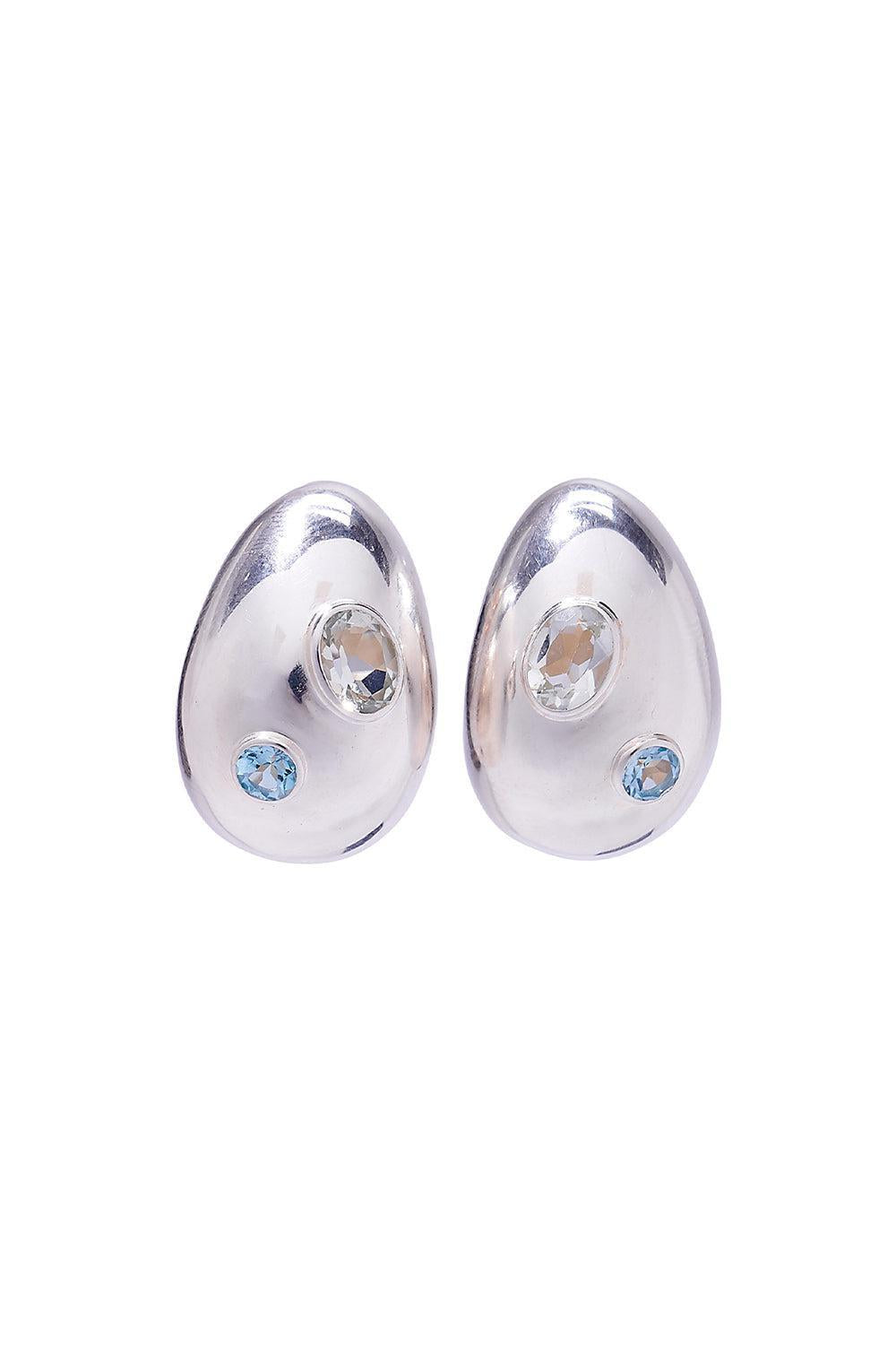 Studded Silver Mini Arp Earrings-SILVER-JEWELRYBOUTIQUEEARRING-LIZZIE FORTUNATO