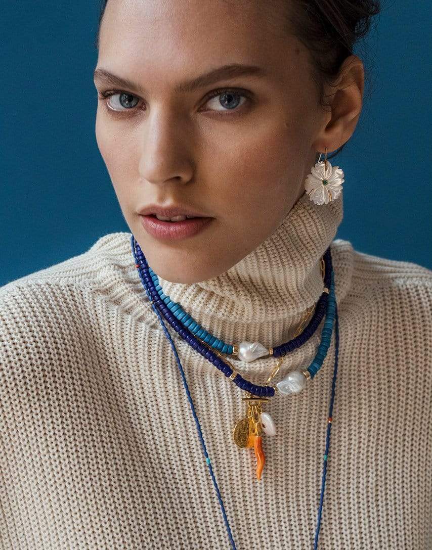 LIZZIE FORTUNATO-Color Field Necklace in Sea-BLUE