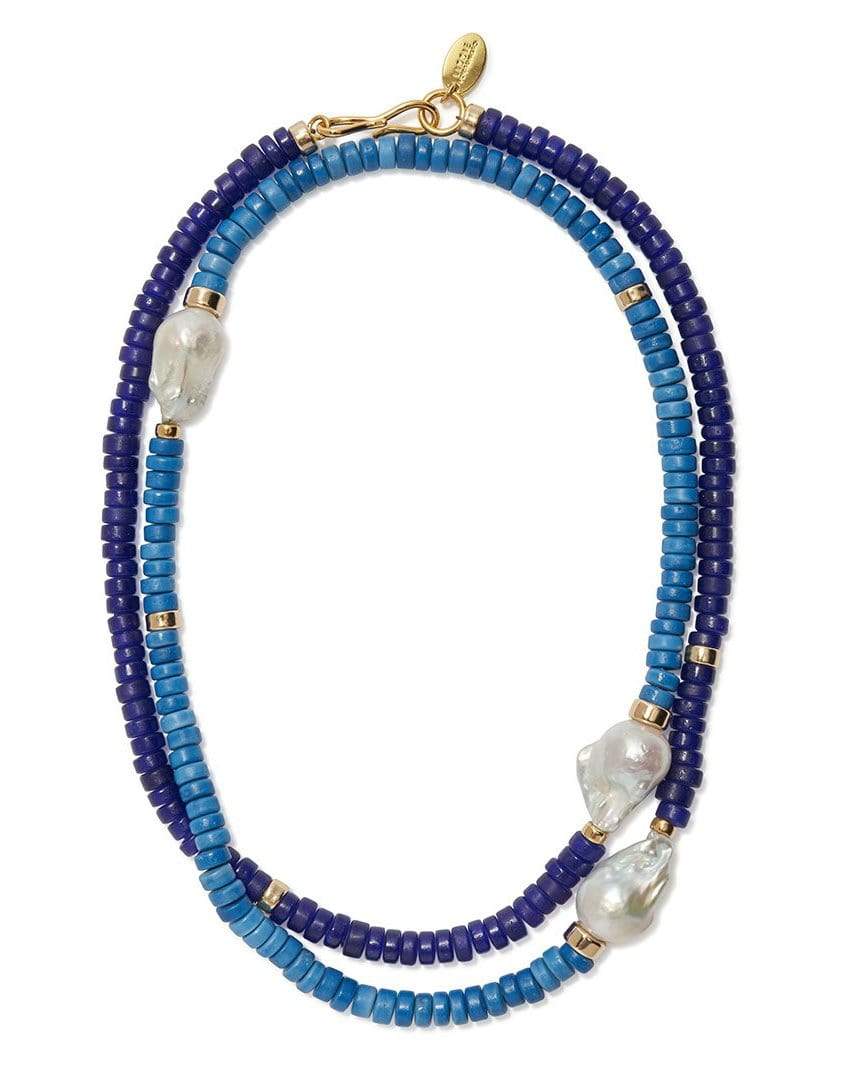 LIZZIE FORTUNATO-Color Field Necklace in Sea-BLUE