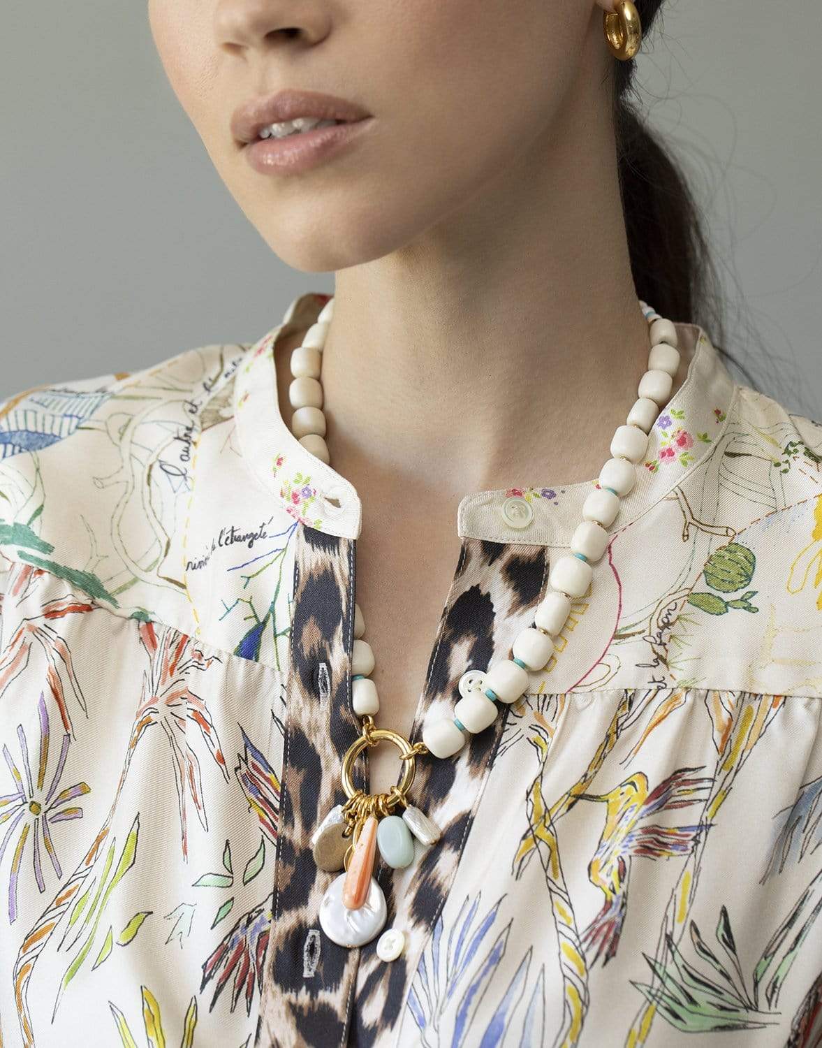 LIZZIE FORTUNATO-Floating Fields Necklace-CREAM