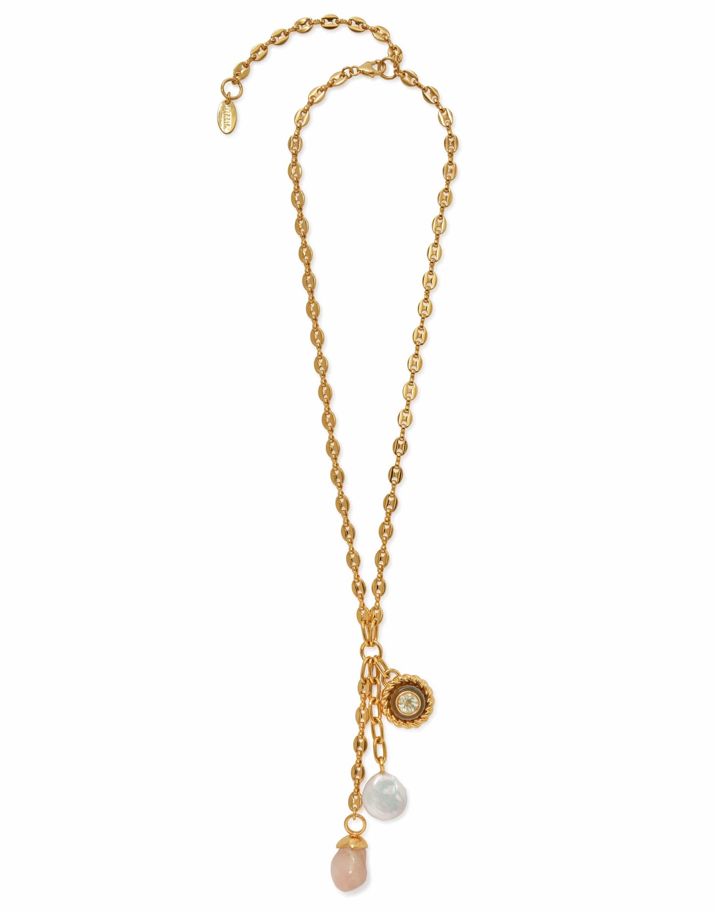 LIZZIE FORTUNATO-Anchor Lariat Necklace-GOLD