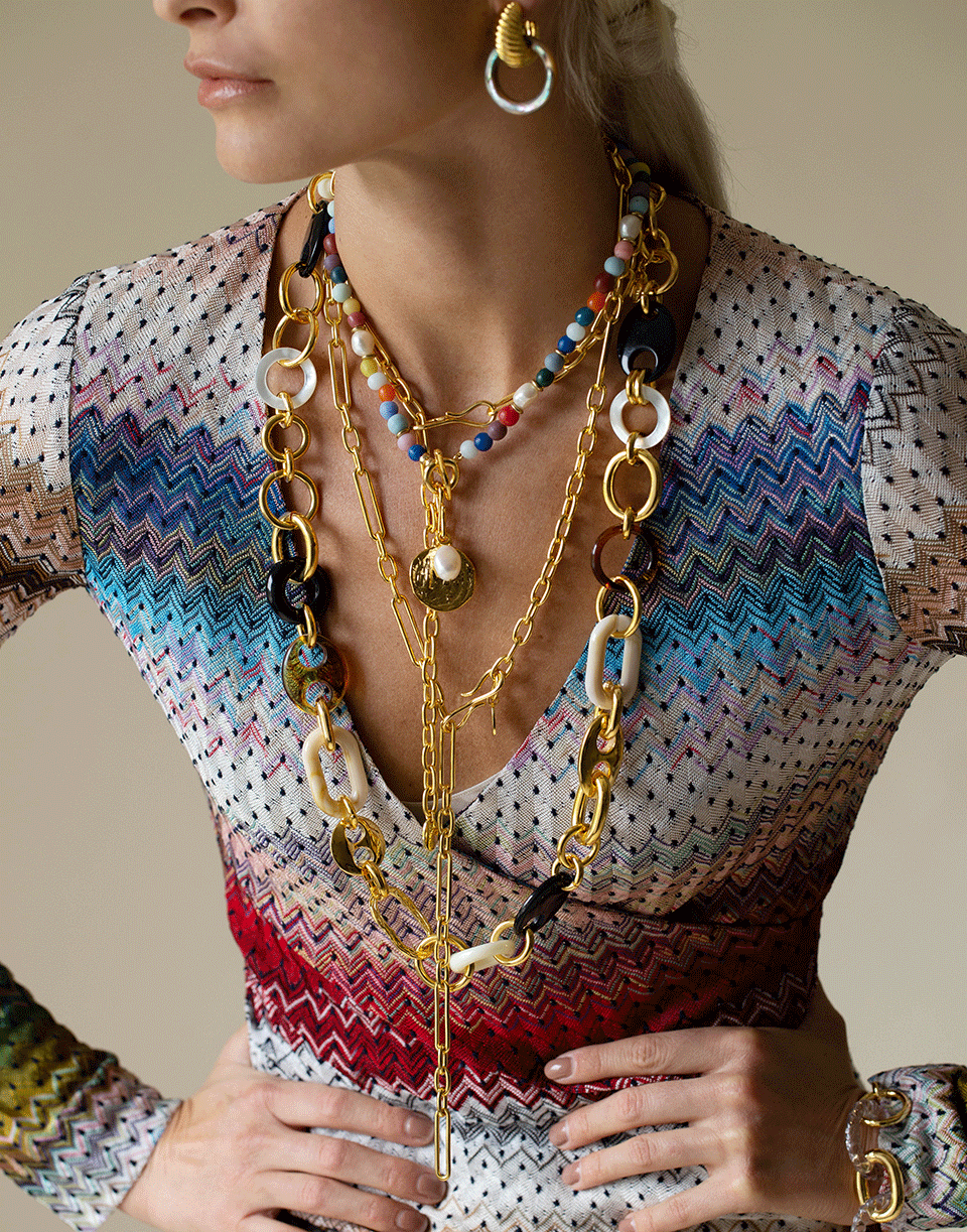 LIZZIE FORTUNATO-Long Venice Chain-GOLD