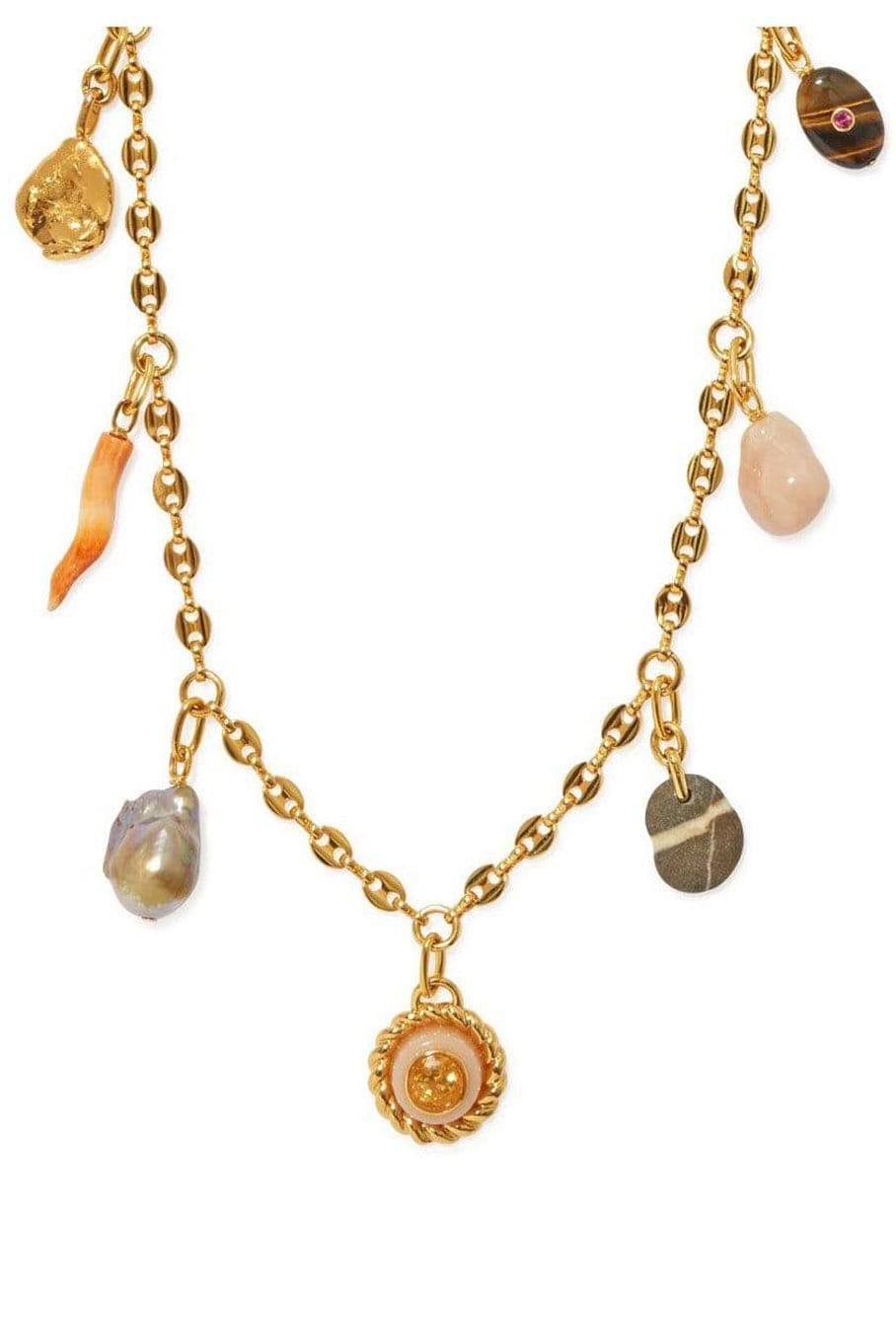 LIZZIE FORTUNATO-Lucky Charm Necklace-GOLD