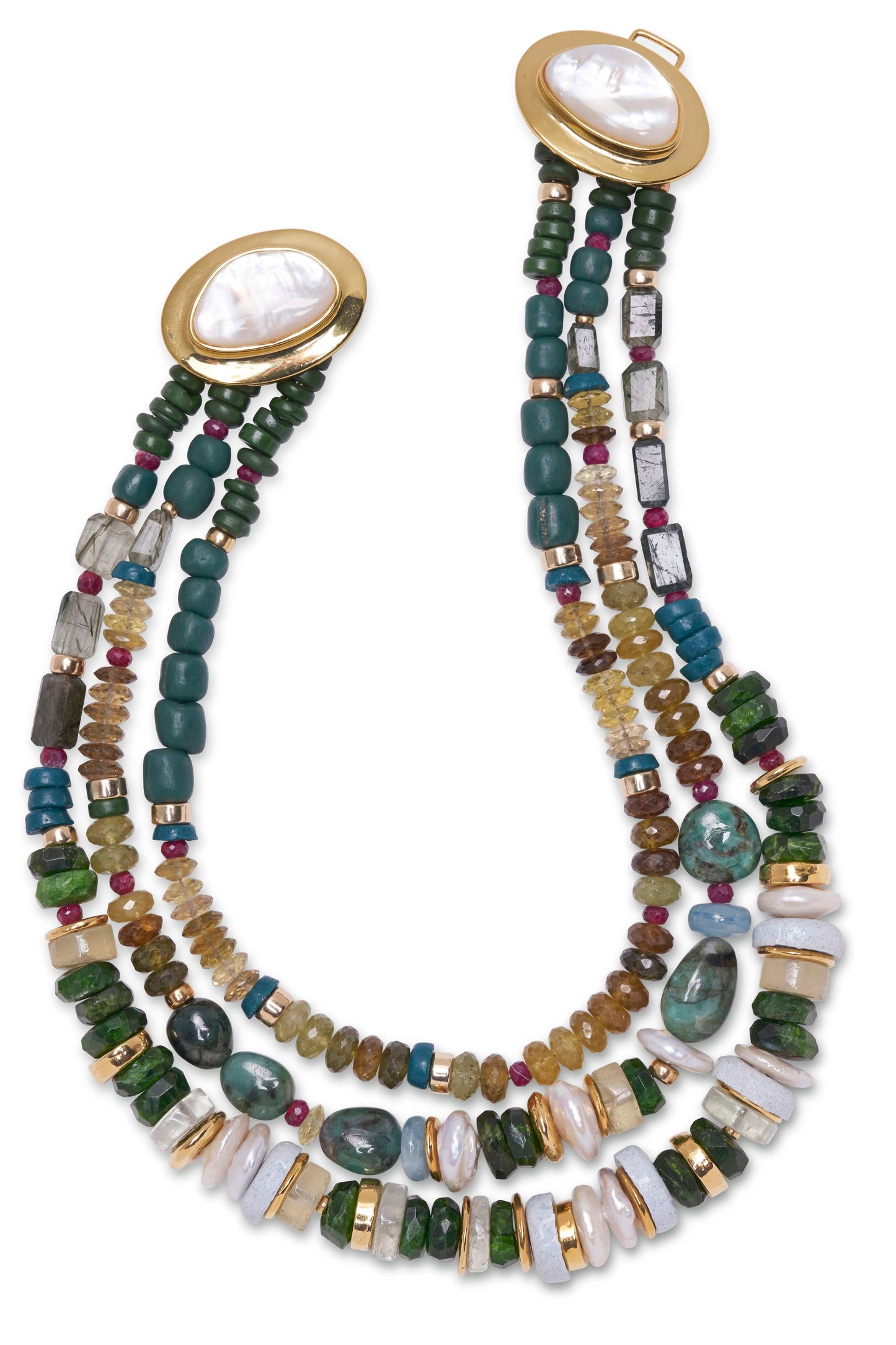 LIZZIE FORTUNATO-Green River Necklace-GREEN