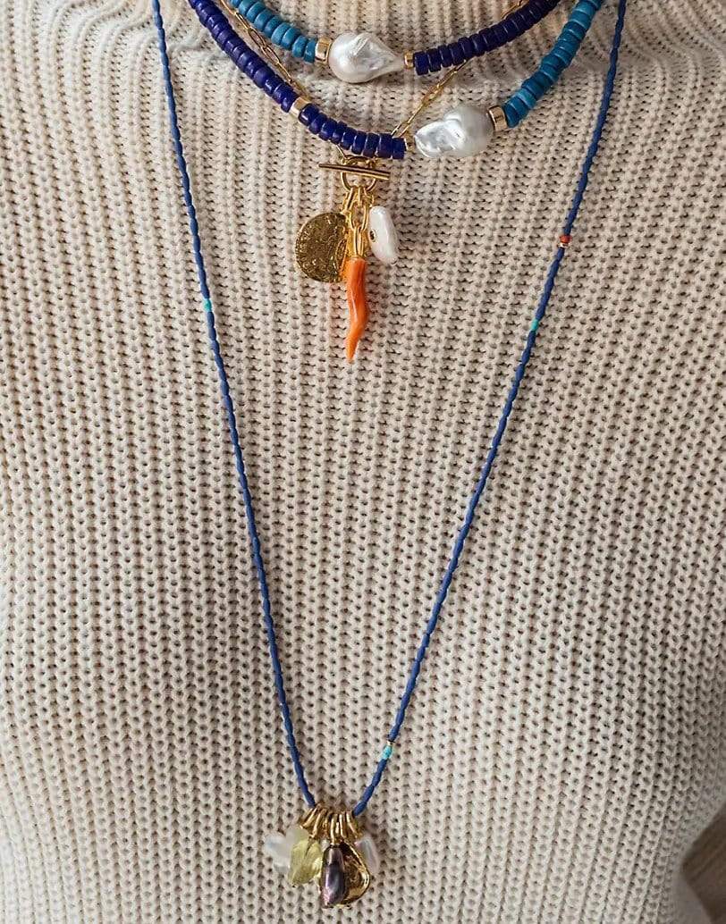 LIZZIE FORTUNATO-Lazuli Charm Necklace-LAPIS
