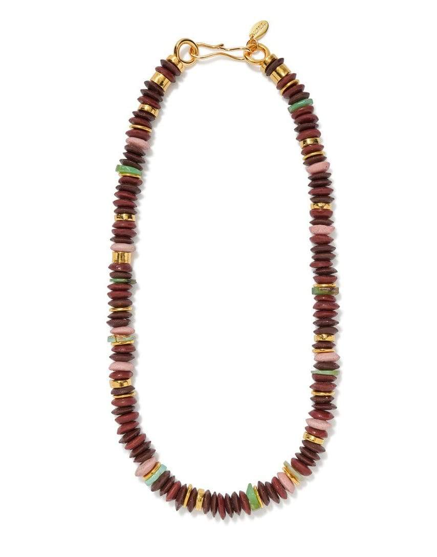 LIZZIE FORTUNATO-Long Laguna Necklace in Merlot-MERLOT