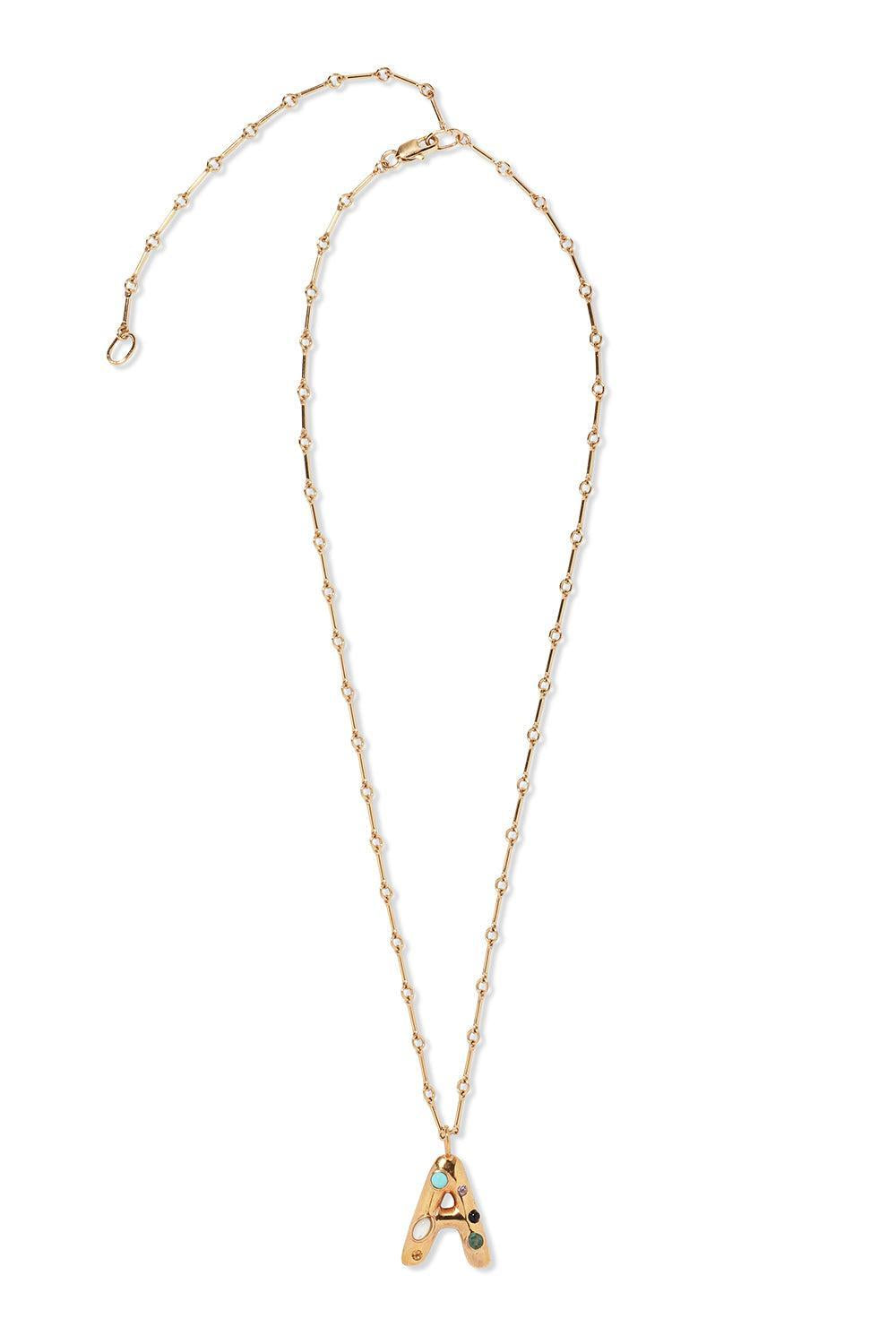Confetti Letter Necklace-MULTI-A-JEWELRYBOUTIQUENECKLACE O-LIZZIE FORTUNATO