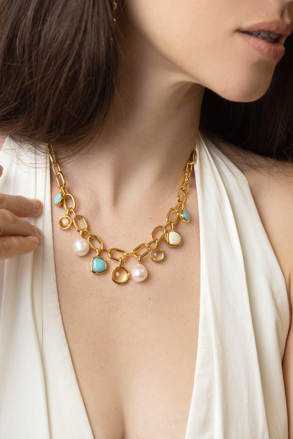 LIZZIE FORTUNATO-Arabesque Necklace-MULTI