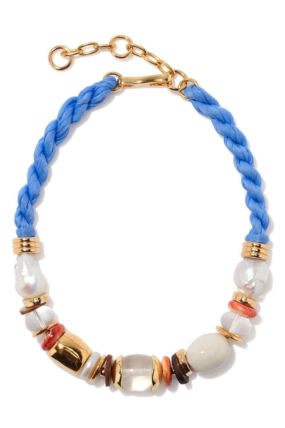 Blue Sea Glass Beach Necklace-MULTI-JEWELRYBOUTIQUENECKLACE O-LIZZIE FORTUNATO