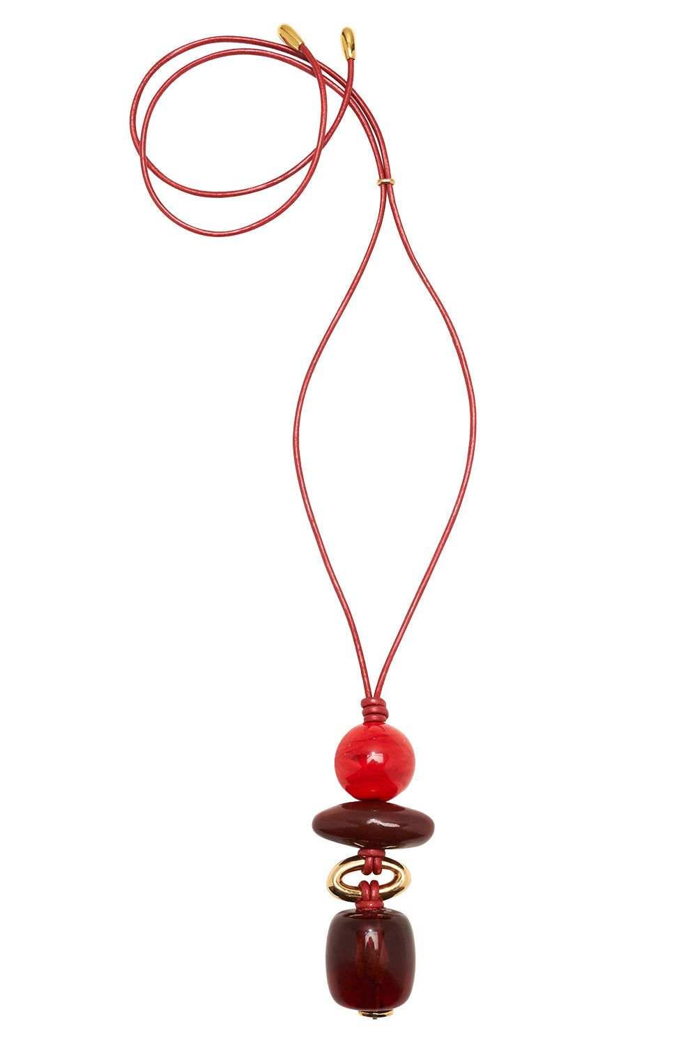 Museo Acrylic Glass Beaded Leather Cord Necklace