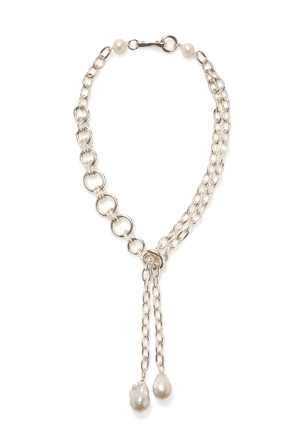LIZZIE FORTUNATO-Edith Lariat Necklace-SILVER