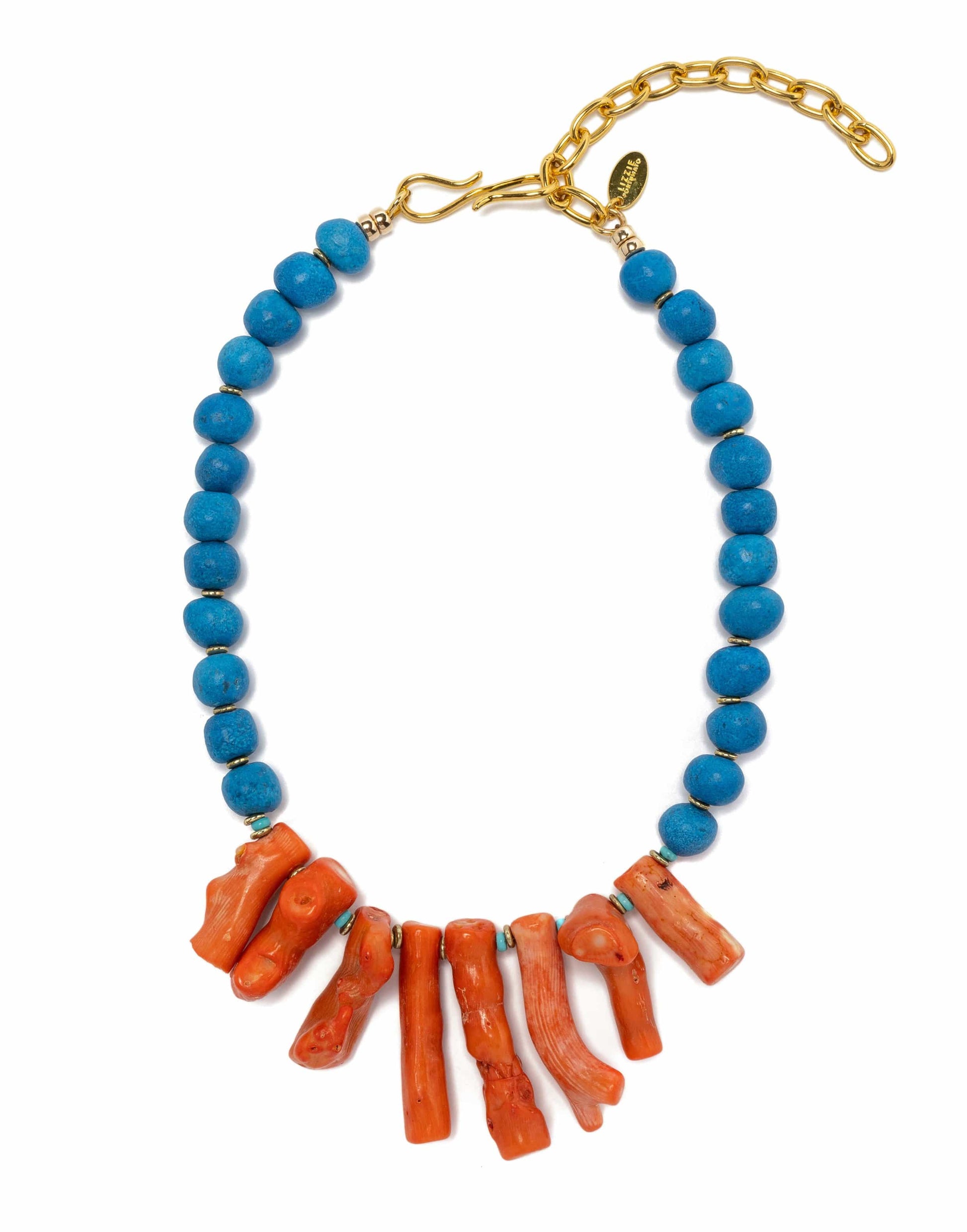 LIZZIE FORTUNATO-Martinique Necklace-TRQ/CRL