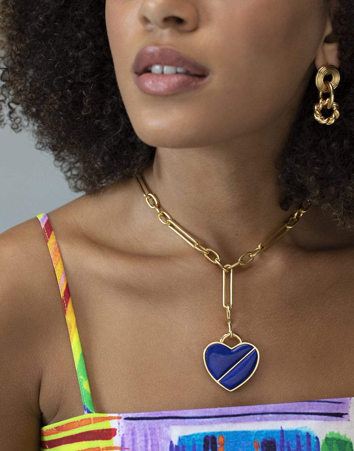 LIZZIE FORTUNATO-Heart Pendant - Midnight Lover-BLUE