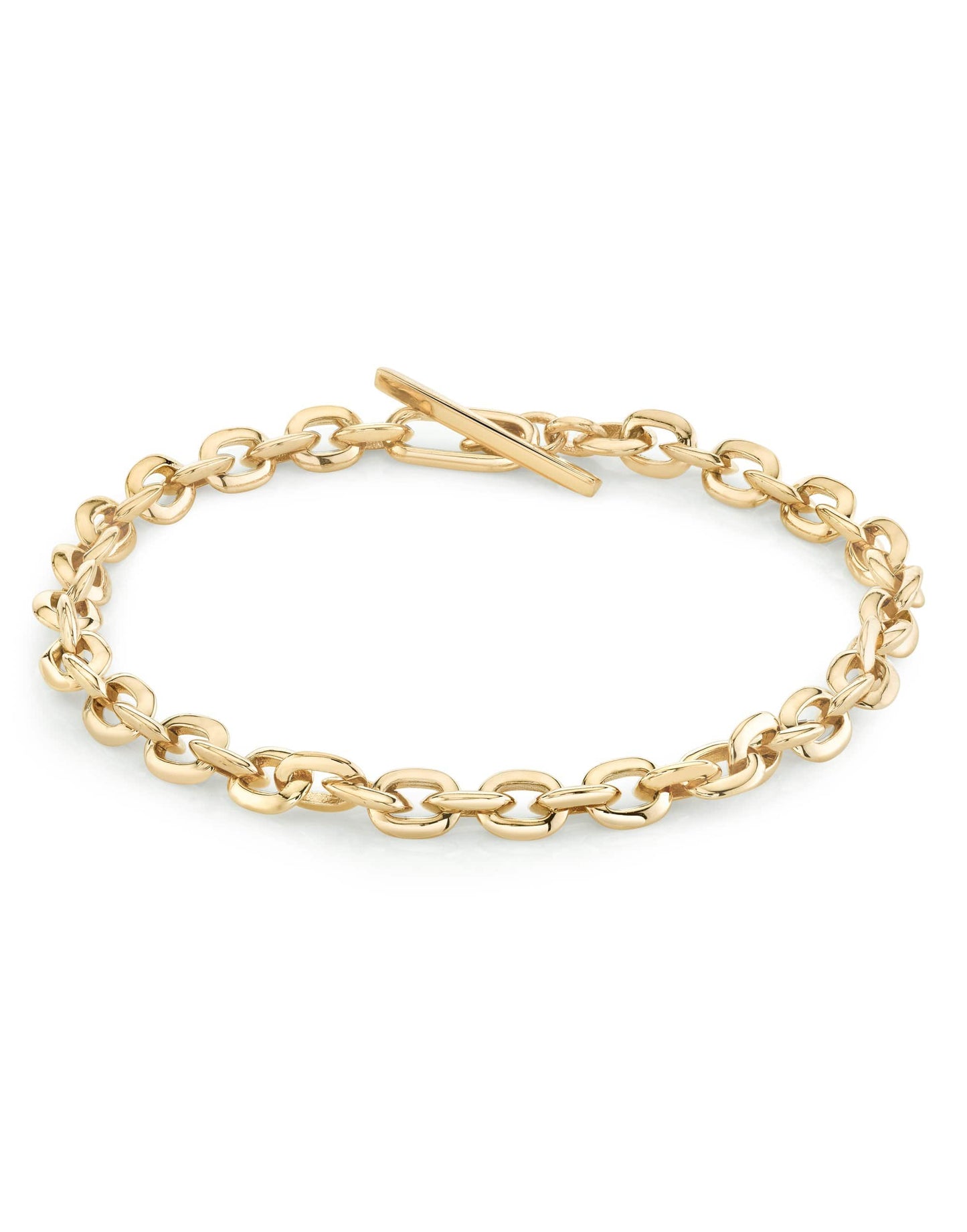 LIZZIE MANDLER-XS Knife Edge Chain Bracelet-YELLOW GOLD
