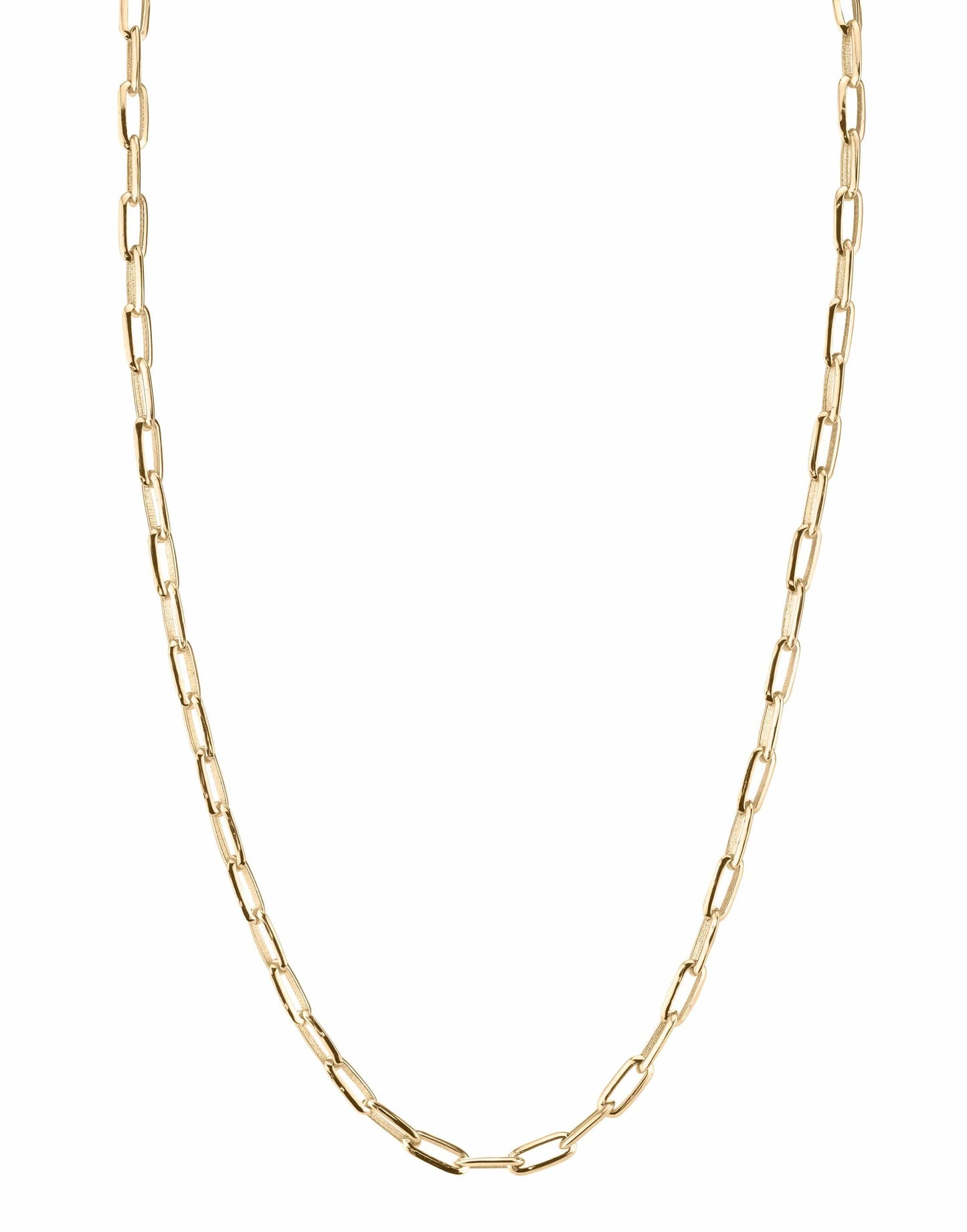 LIZZIE MANDLER-Knife Edge Oval Chain-YELLOW GOLD