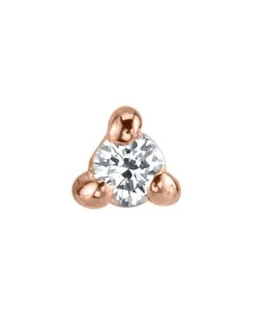 LIZZIE MANDLER-Mini White Diamond Piercing Stud-ROSE GOLD