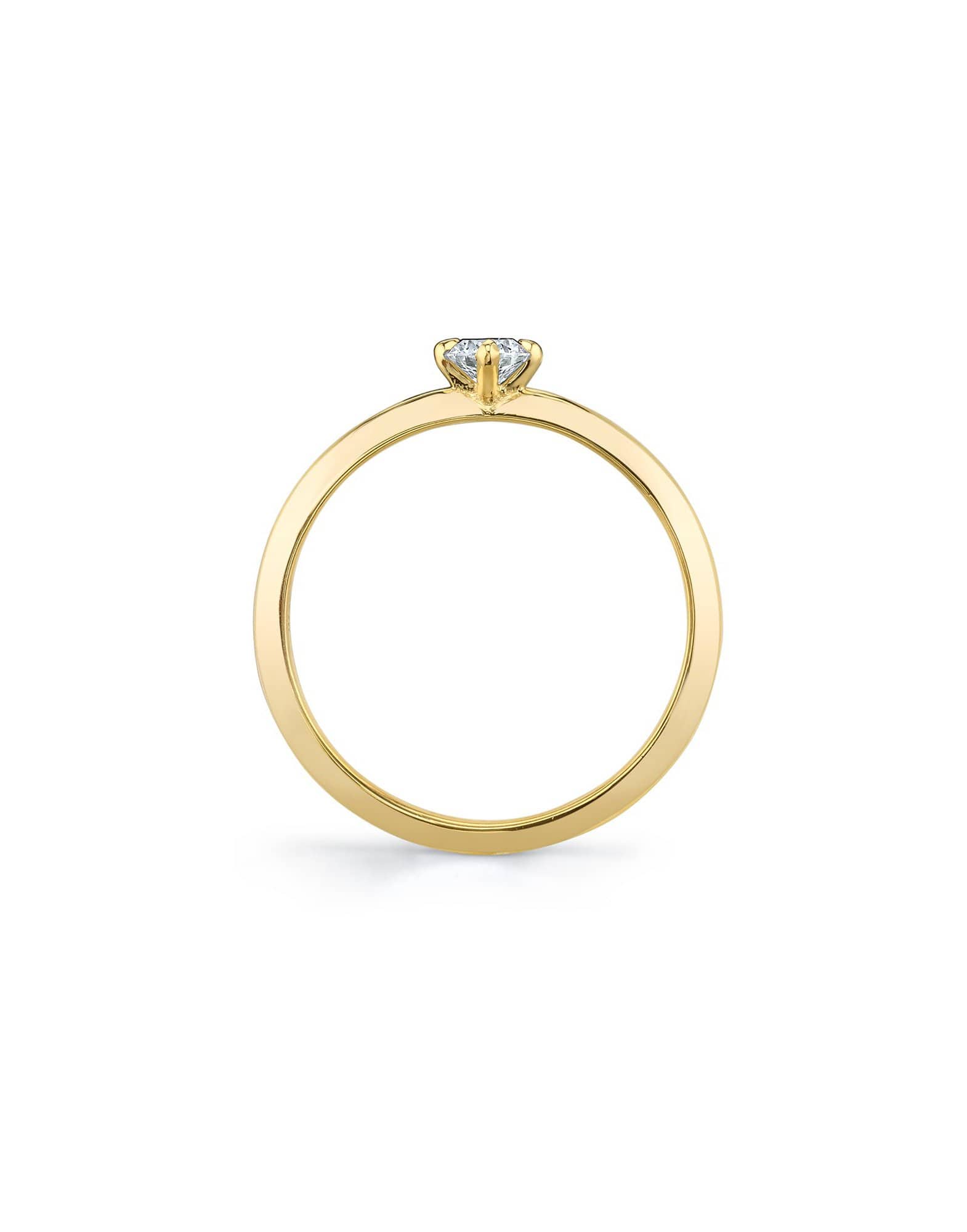 LIZZIE MANDLER-Knife Edge Solitaire Diamond Stacker-YELLOW GOLD
