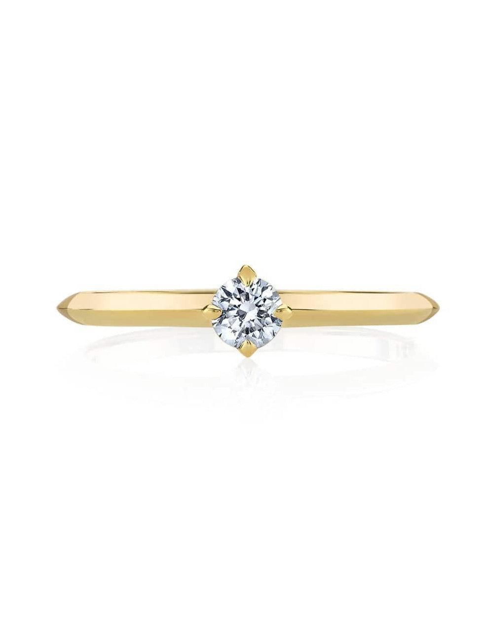LIZZIE MANDLER-Knife Edge Solitaire Diamond Stacker-YELLOW GOLD