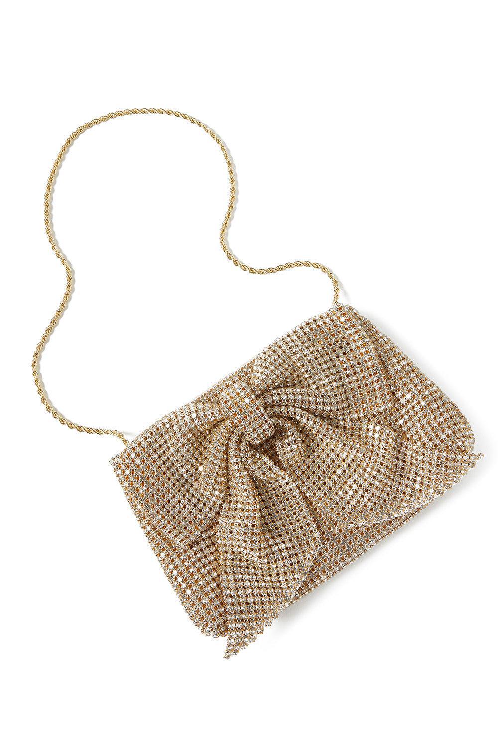 LOEFFLER RANDALL-Jolene Bow Clutch-GOLD