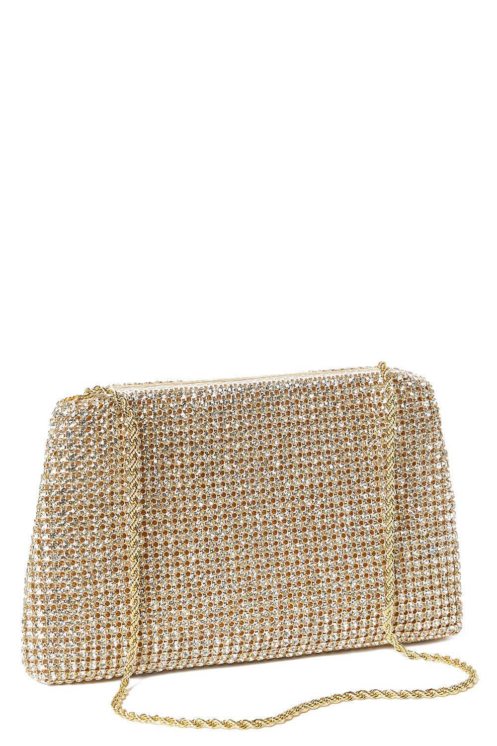 LOEFFLER RANDALL-Jolene Bow Clutch-GOLD