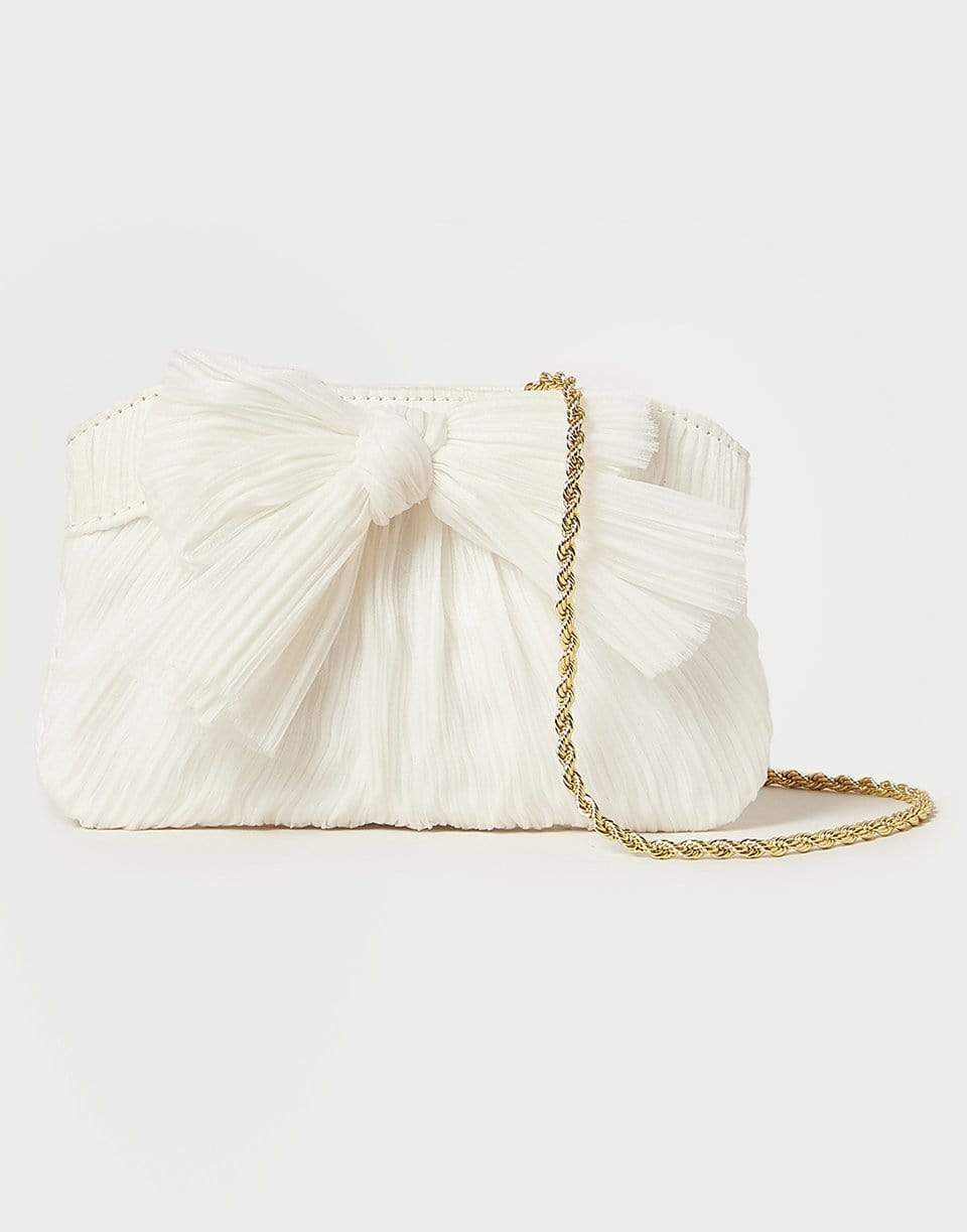 LOEFFLER RANDALL-Mini Pleated Frame Clutch With Bow-PEARL