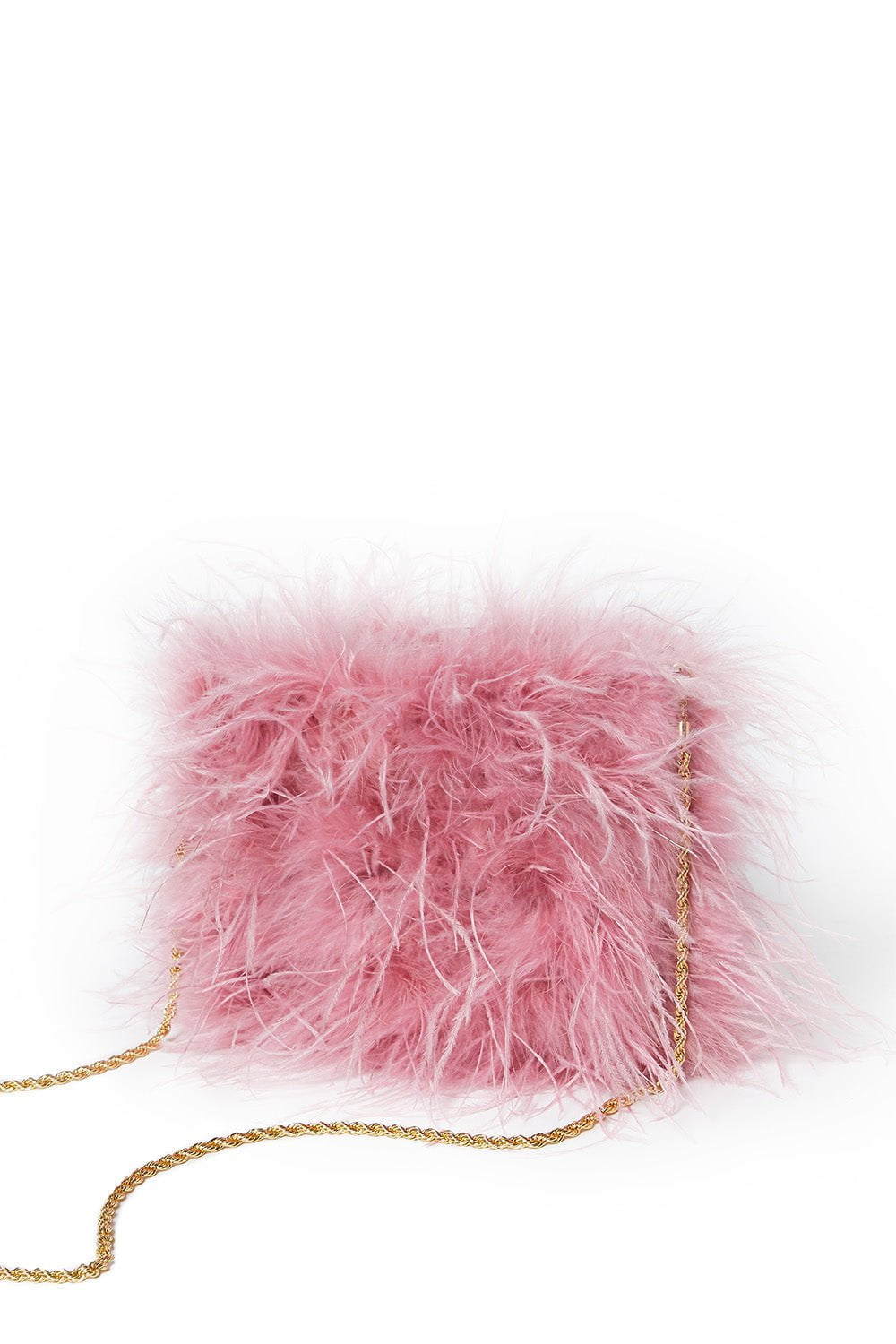 LOEFFLER RANDALL-Zahara Feather Pouch - Rose-ROSE