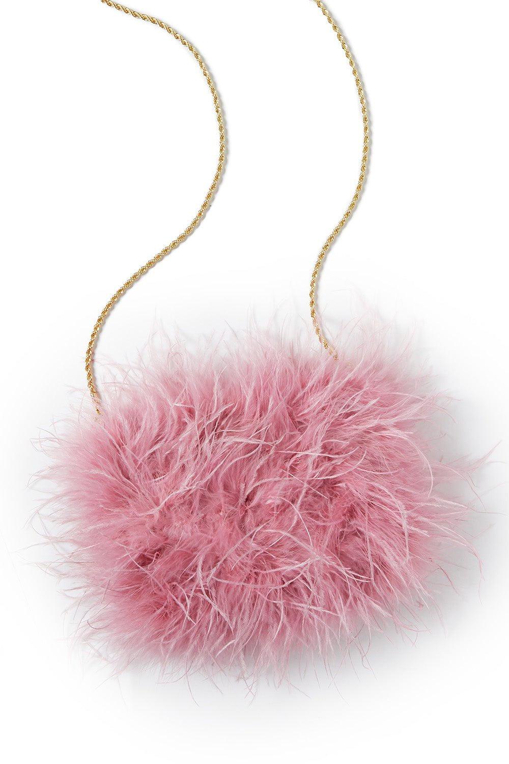 LOEFFLER RANDALL-Zahara Feather Pouch - Rose-ROSE