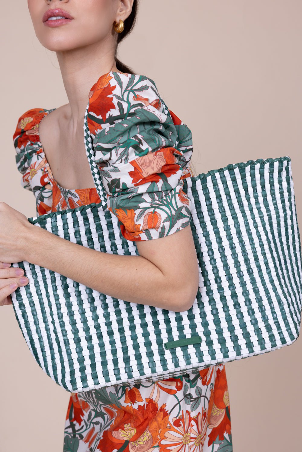 LOEFFLER RANDALL-Klara Tote-EMRLDWHT