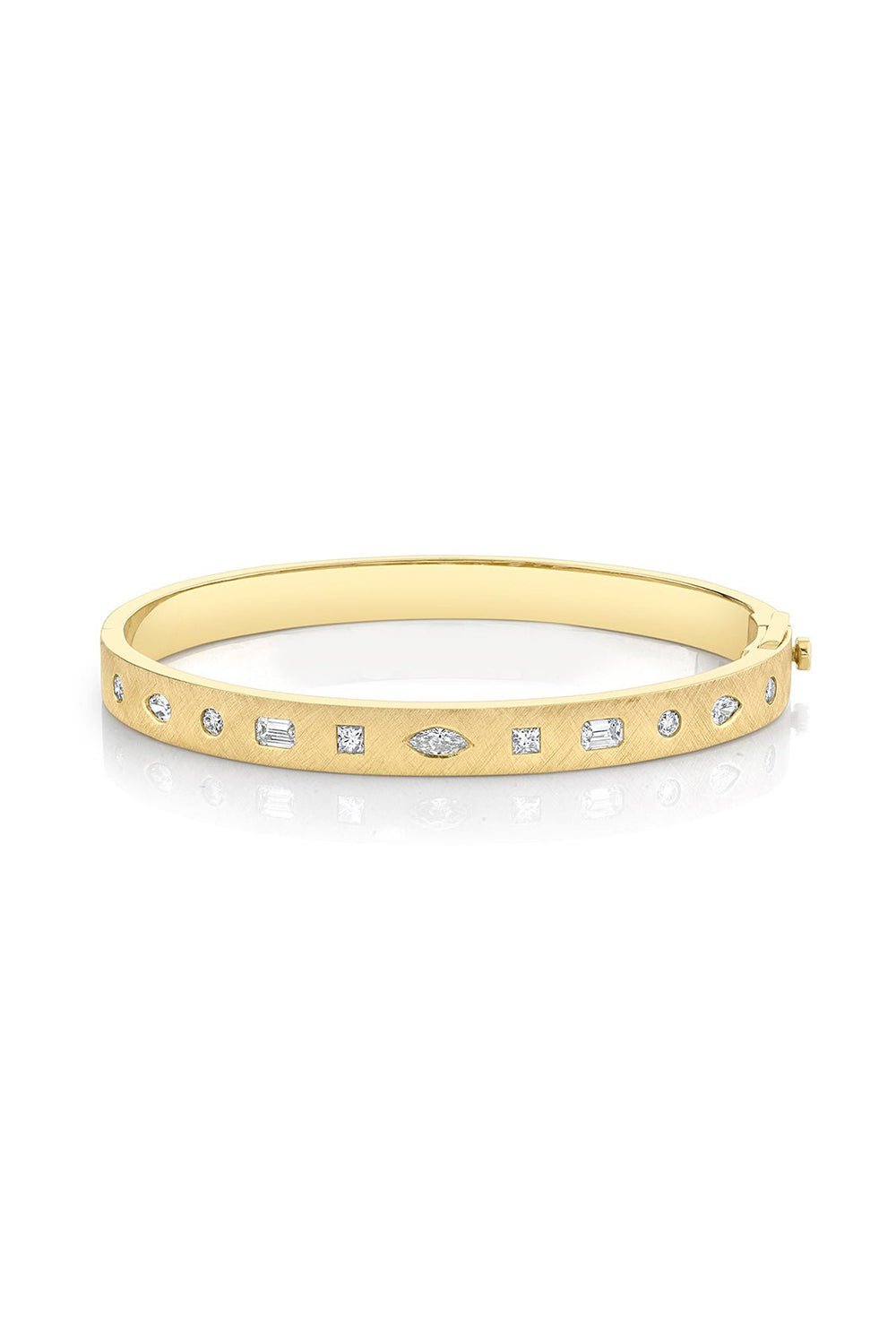 LOGAN HOLLOWELL-Diana Diamond Bangle Bracelet-YELLOW GOLD