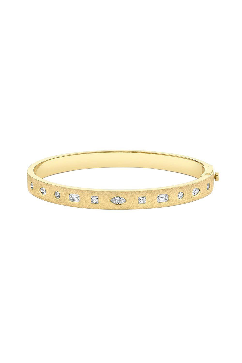 Diana Diamond Bangle Bracelet-YELLOW GOLD-JEWELRYFINE JEWELBRACELET O-LOGAN HOLLOWELL
