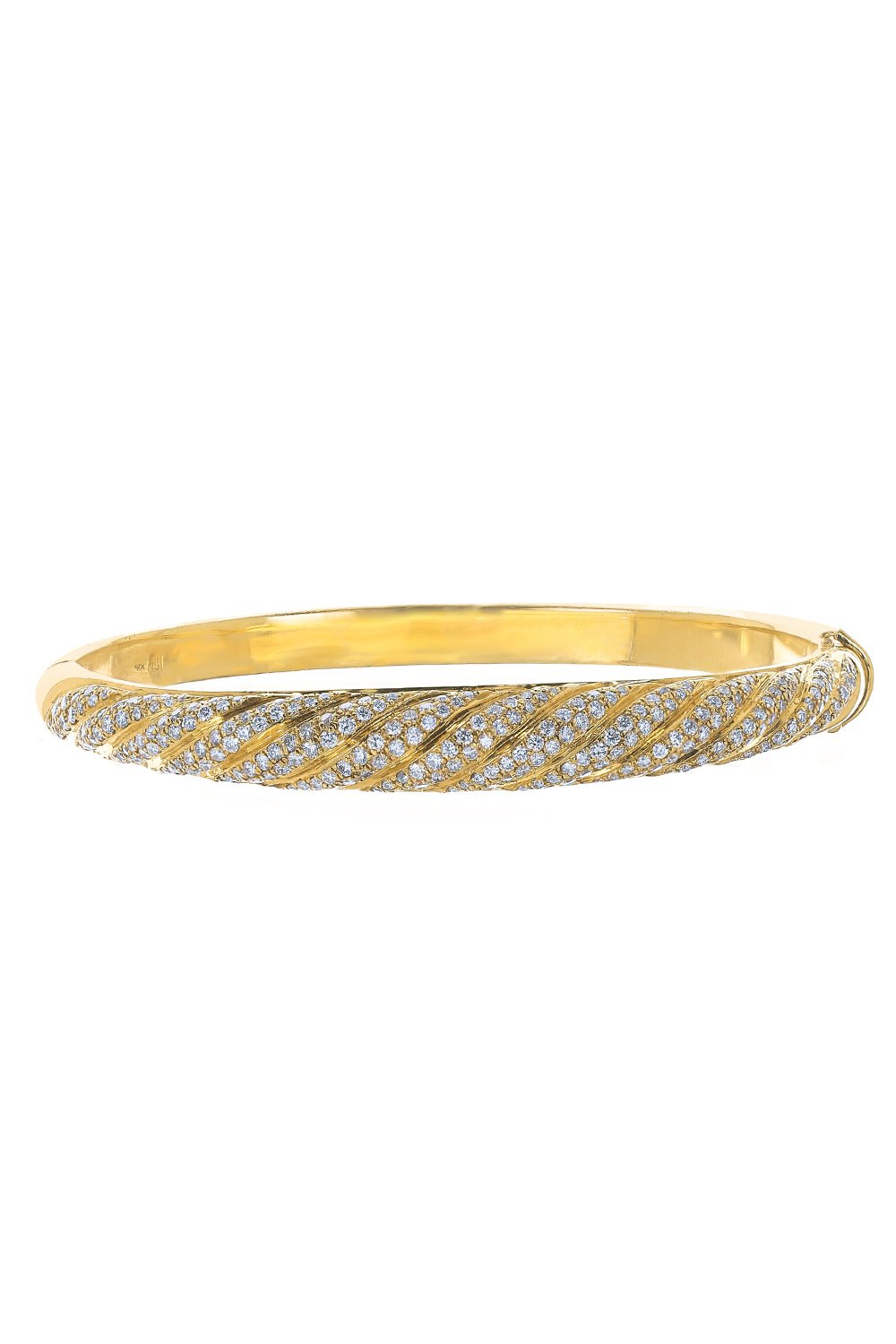 LOGAN HOLLOWELL-Pave Diamonds Nautilus Bangle Bracelet-YELLOW GOLD