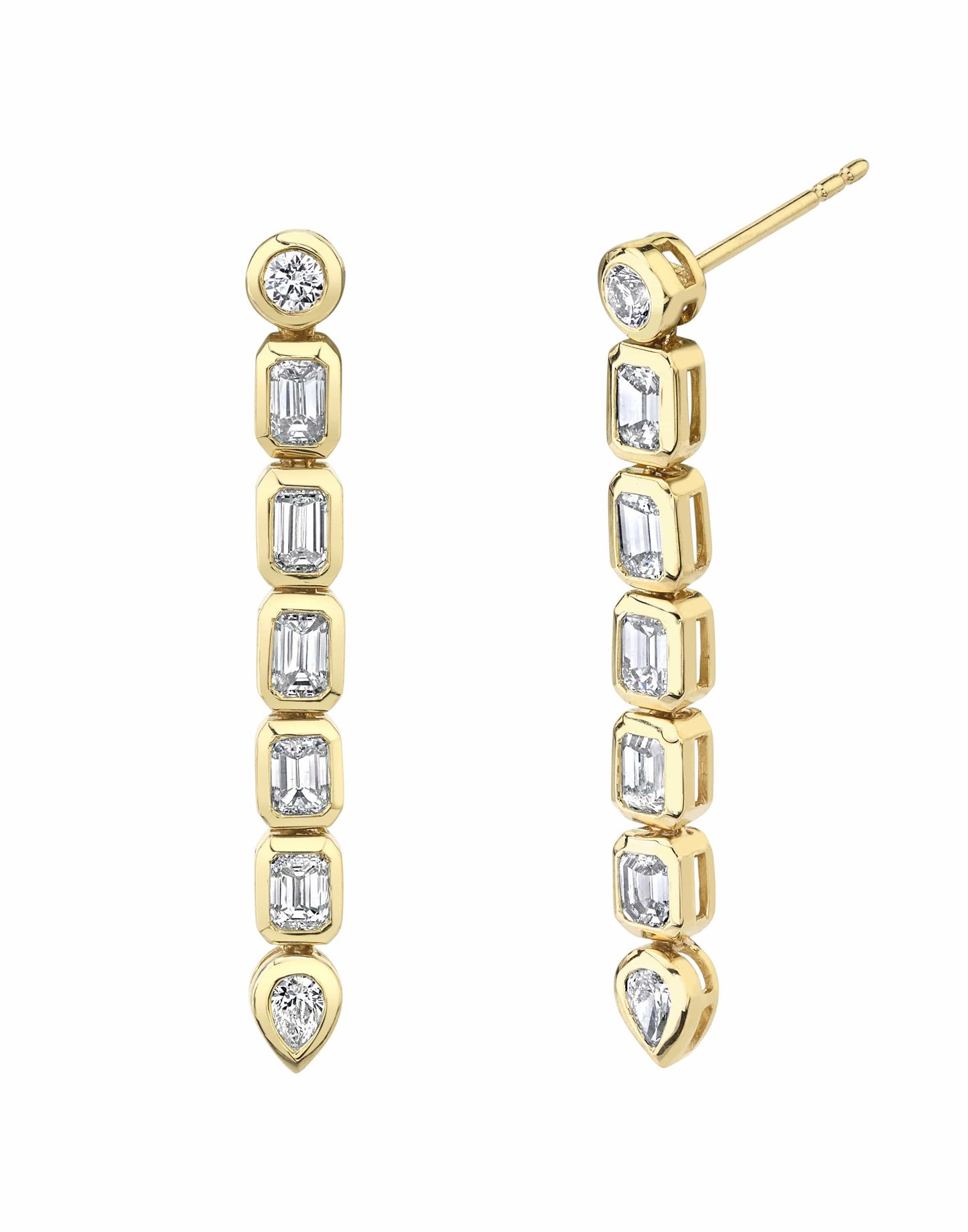 LOGAN HOLLOWELL-Diana Diamond Drop Earrings-YELLOW GOLD
