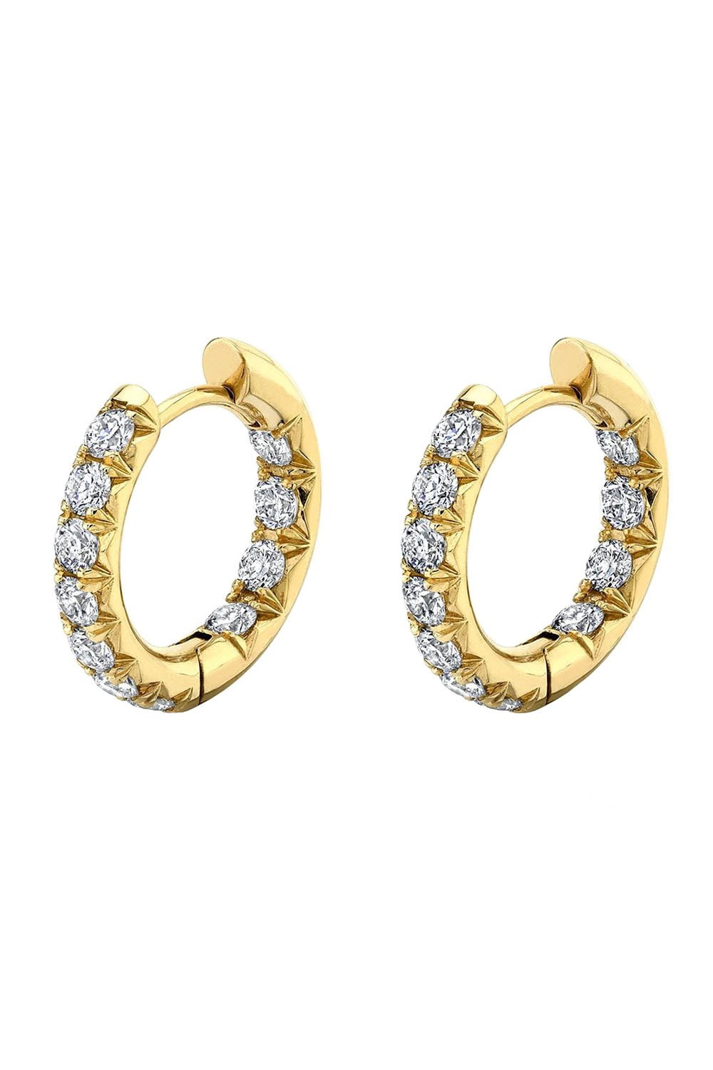 LOGAN HOLLOWELL-Inside Out French Pave Hoop Earrings-YELLOW GOLD