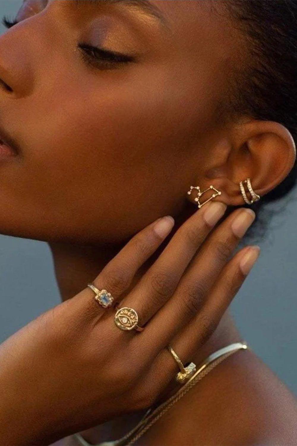LOGAN HOLLOWELL-Leo Diamond Constellation Studs-