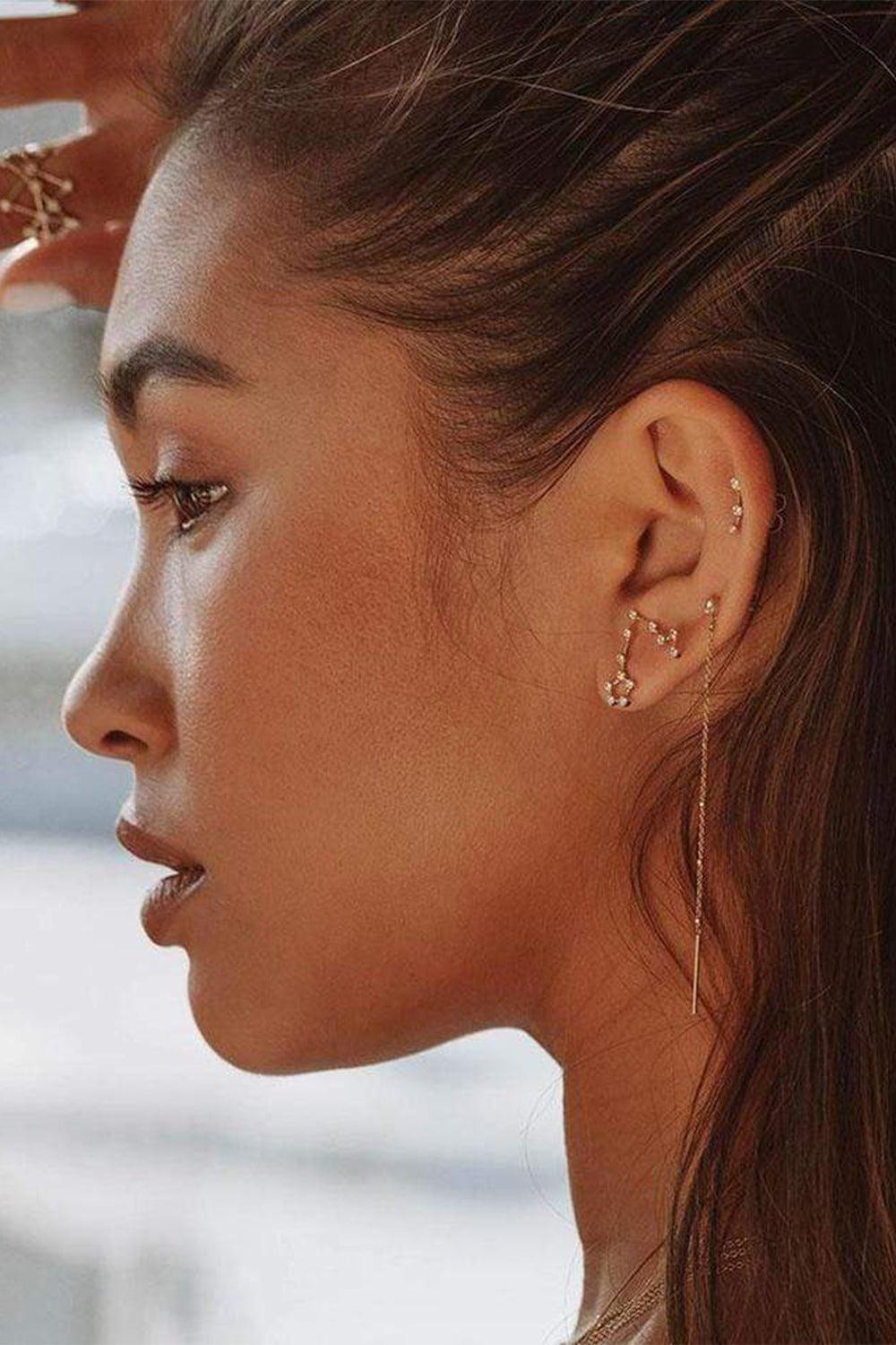 LOGAN HOLLOWELL-Pisces Diamond Constellation Earrings-