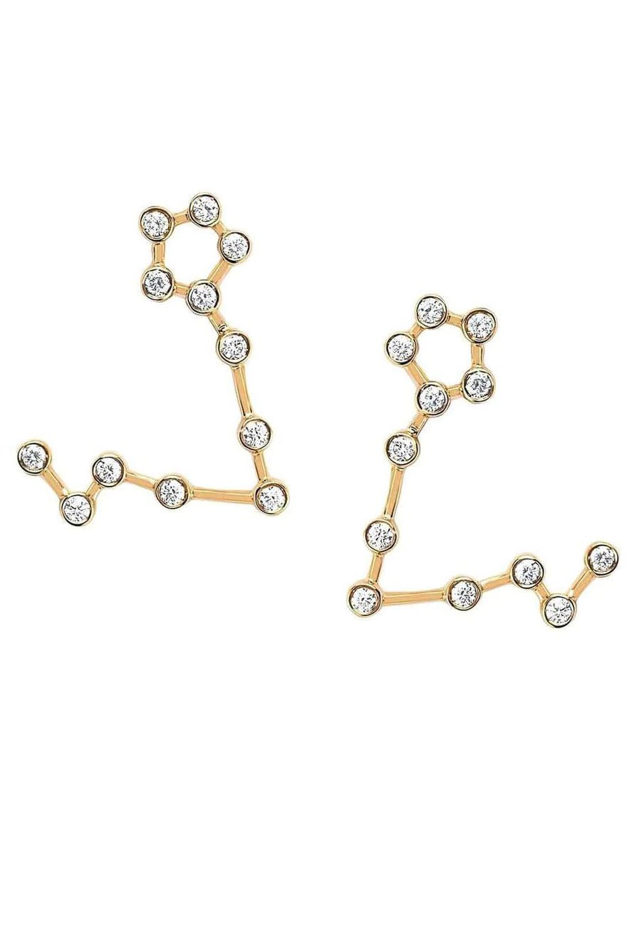 LOGAN HOLLOWELL-Pisces Diamond Constellation Earrings-