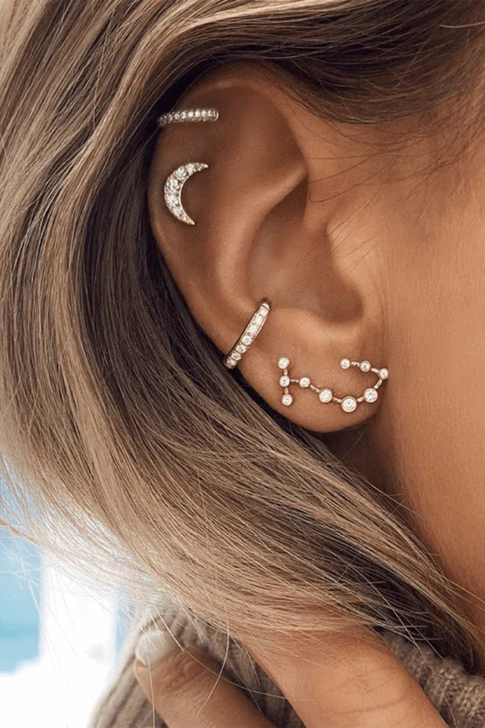 LOGAN HOLLOWELL-Scorpio Diamond Constellation Studs-